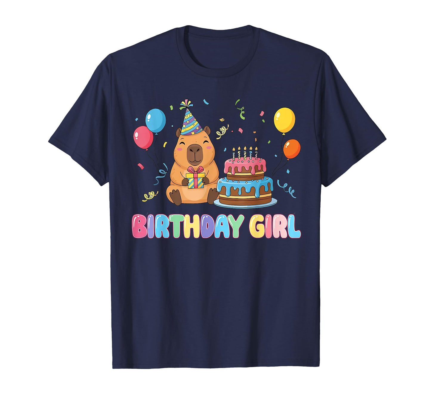 It's My Birthday Girl Capybara Lovers Birthday Party Kids T-Shirt