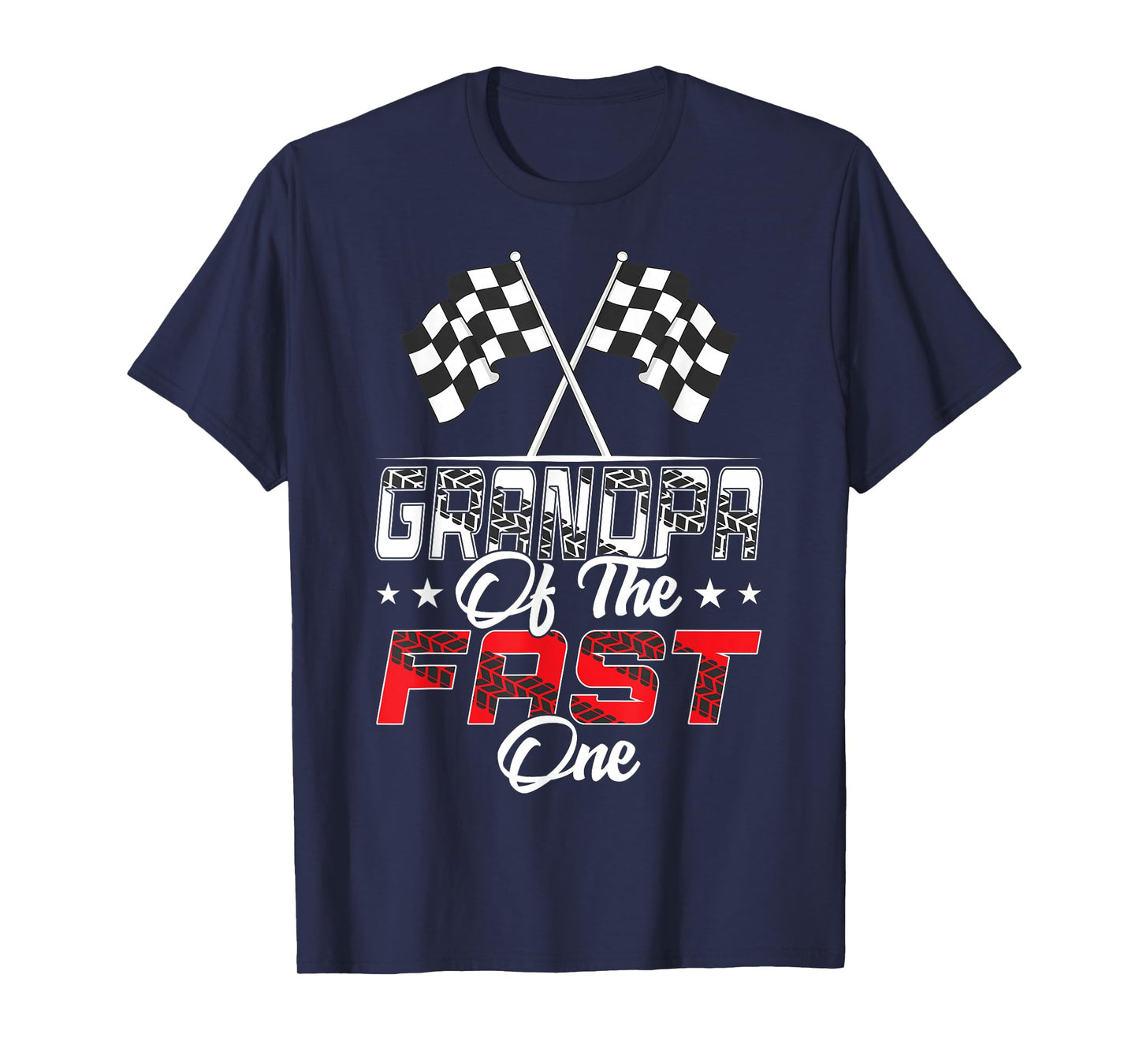 Grandpa Of The Fast One First Birthday Racing Car Family T-Shirt