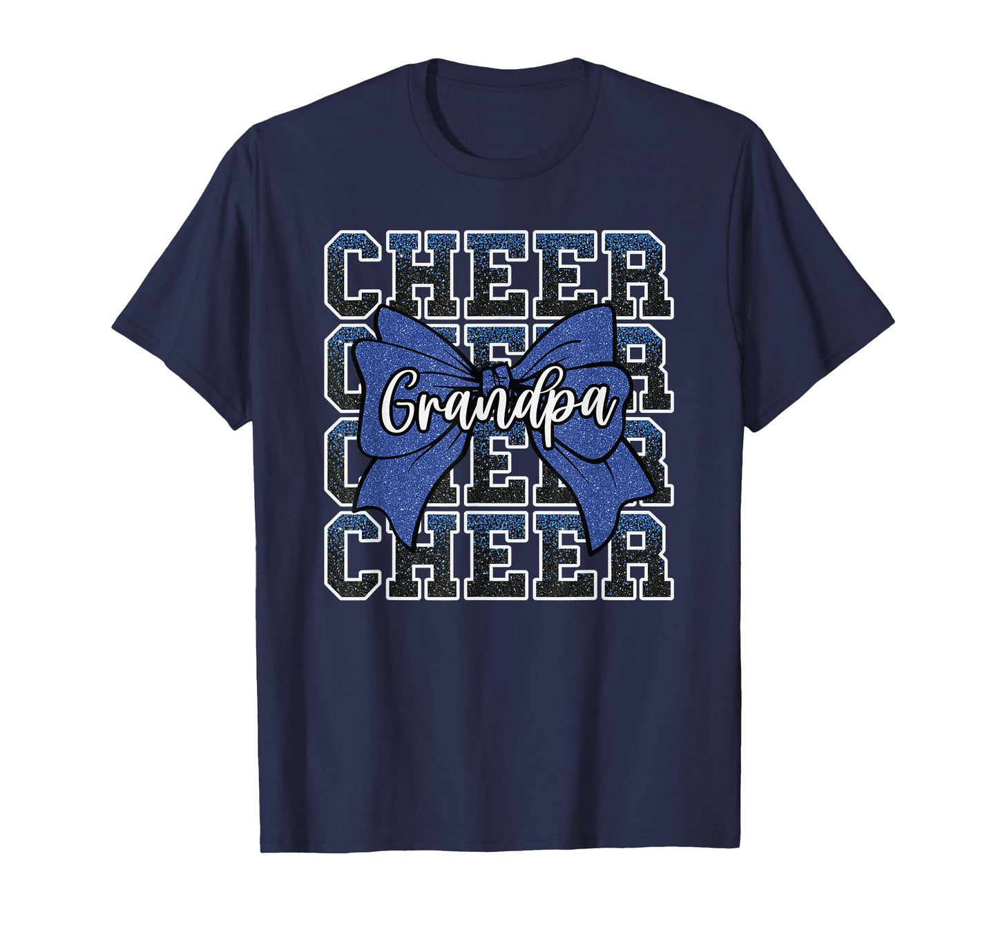 Cheer G-Pa Grandpa Bow Sport Cheerleader Cheerleading Blue T-Shirt