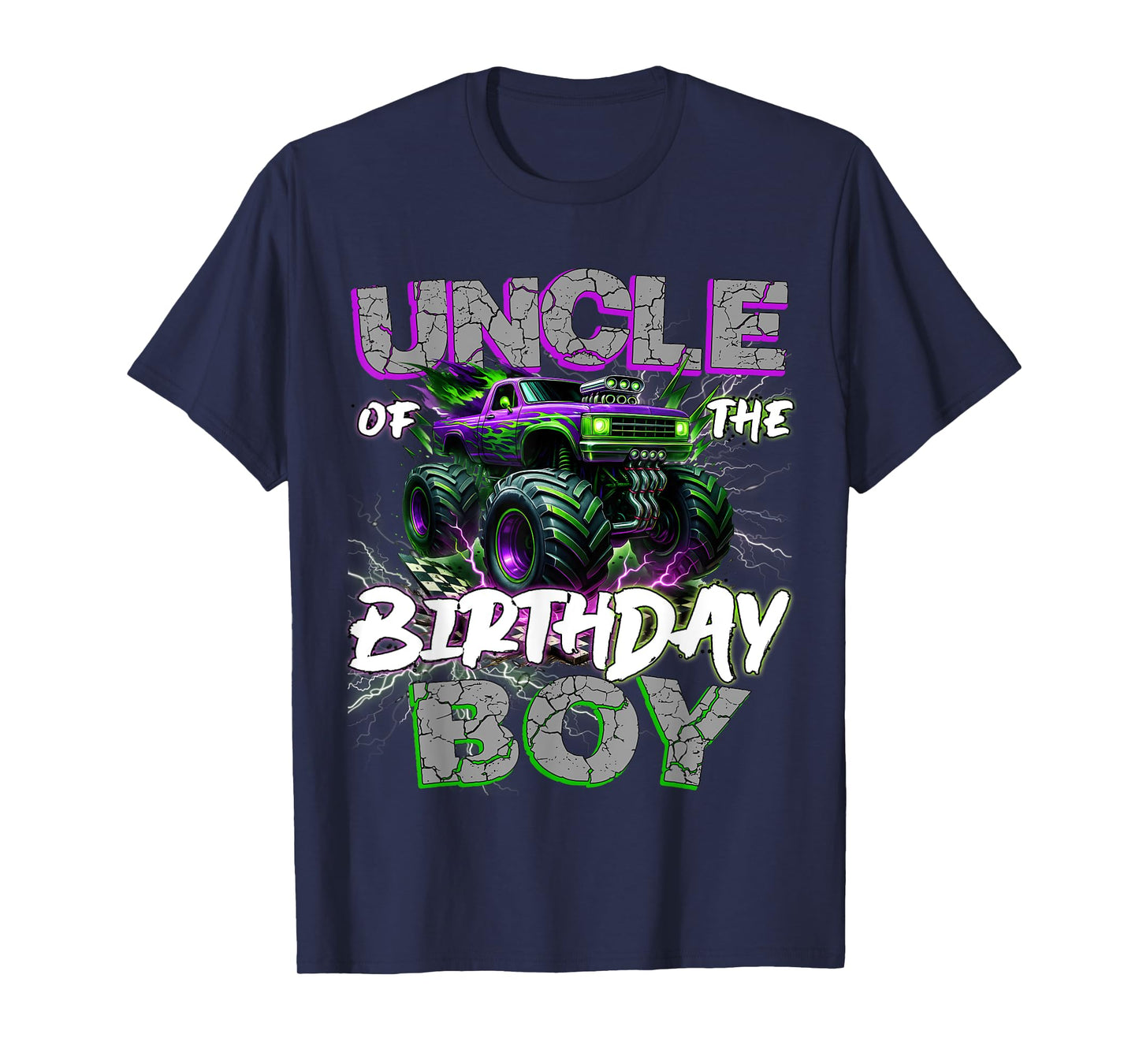 Uncle Of The Birthday Monster Truck Family Matching Party T-Shirt