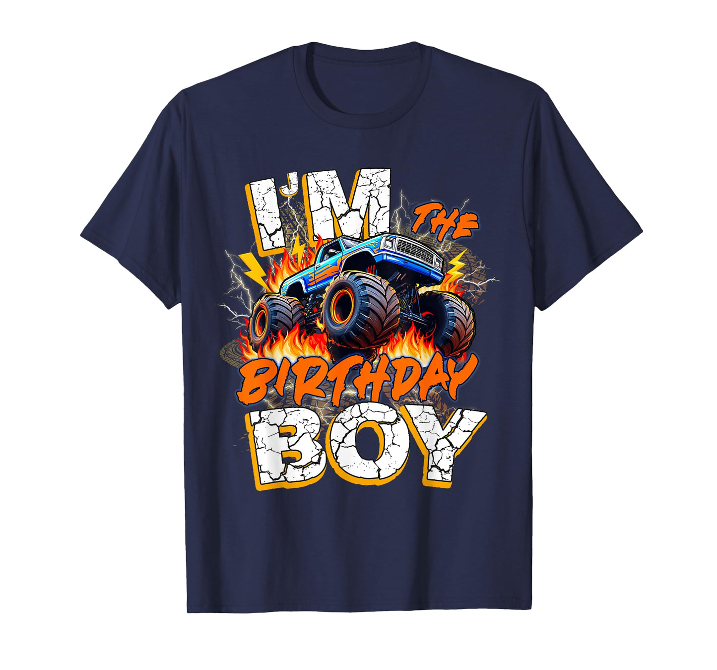 Kids I'm The Birthday Boy Monster Trucks Family Party Boys T-Shirt