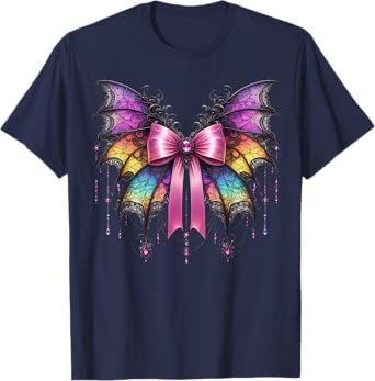Bat Coquette Bow Halloween Coquette Spooky Gothic Y2k T-Shirt