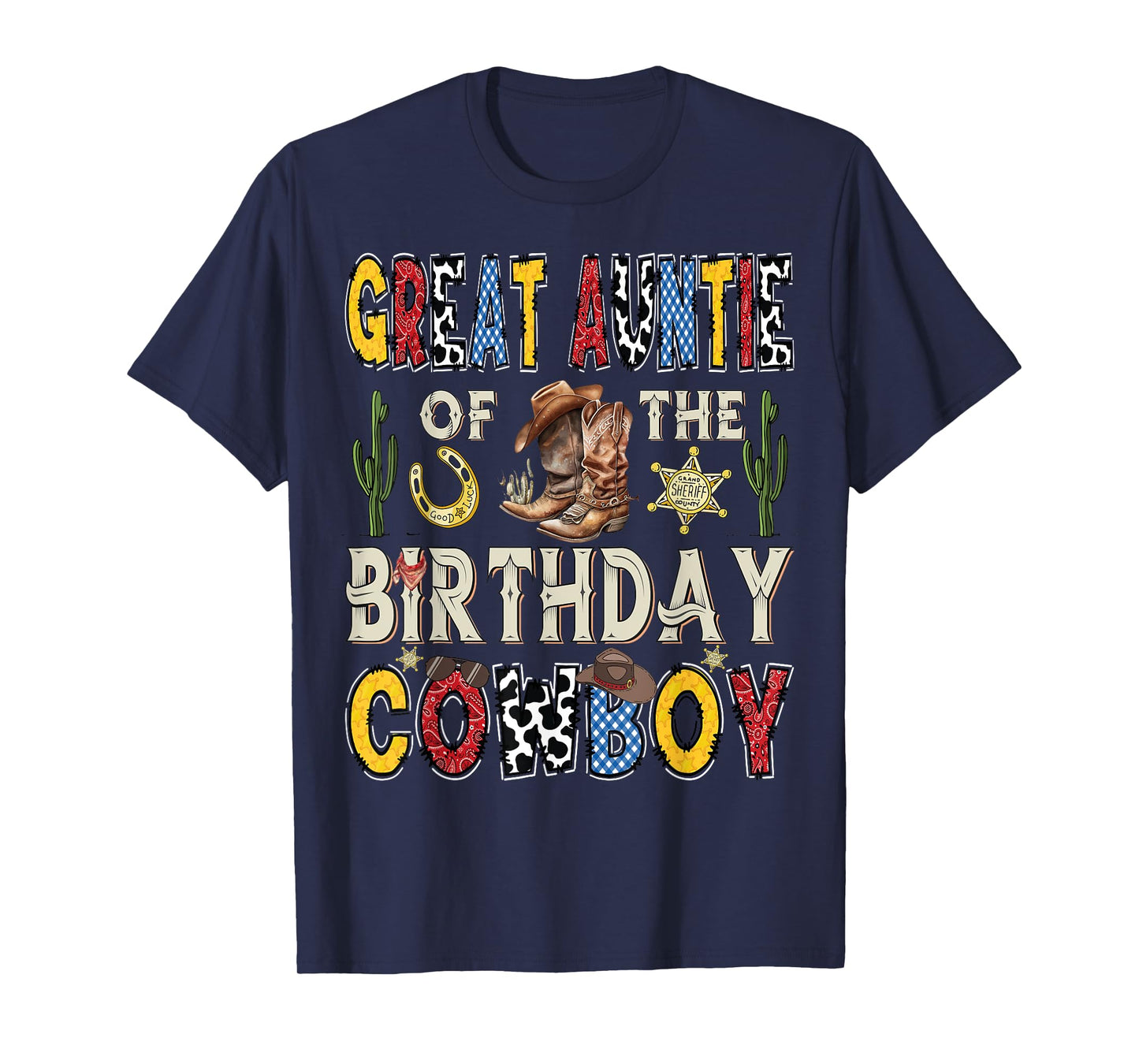 Great Auntie Of The Birthday CowBoy Rodeo Auntie Western T-Shirt