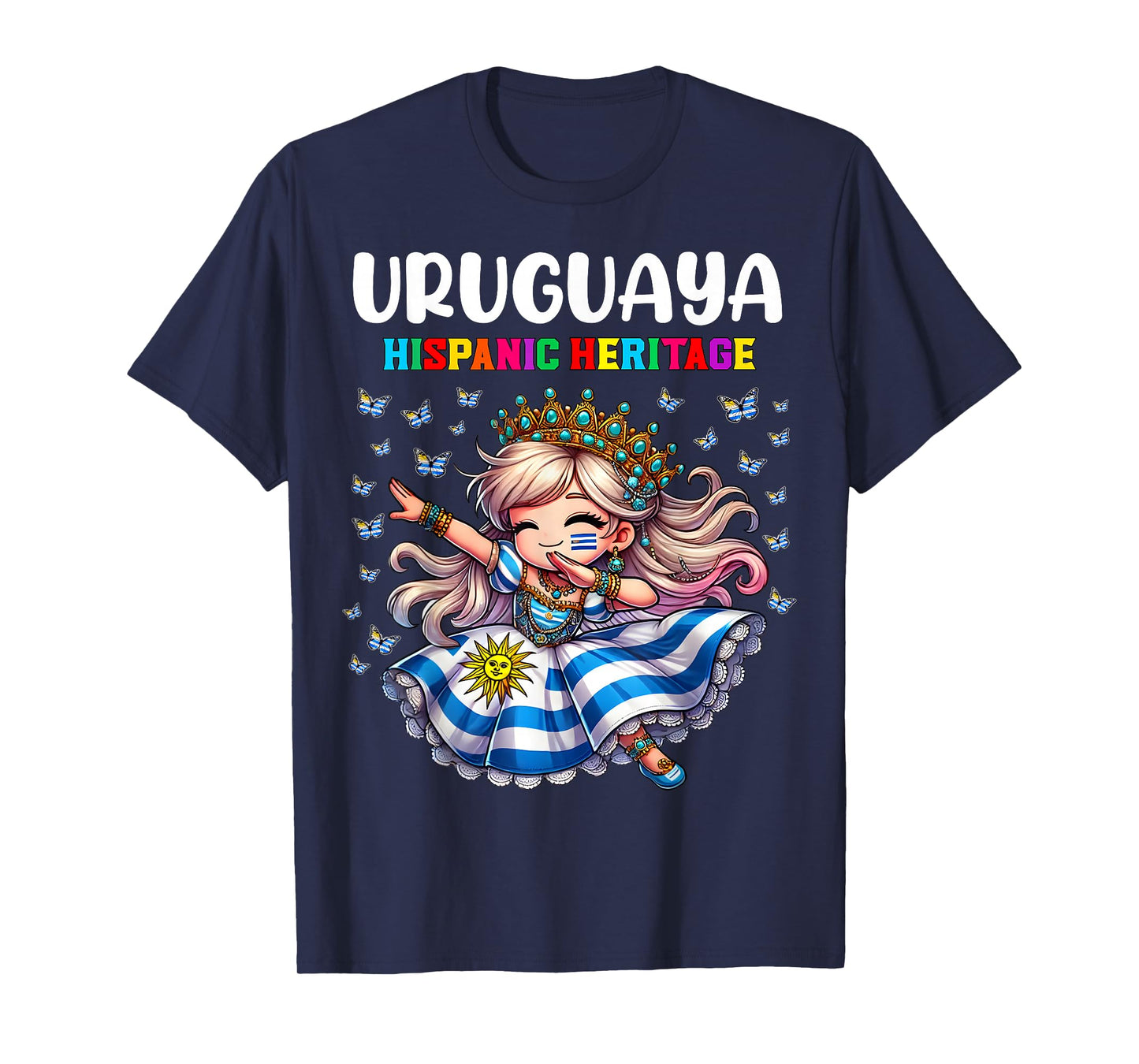 Uruguay Hispanic Heritage Month Celebration girls kids T-Shirt