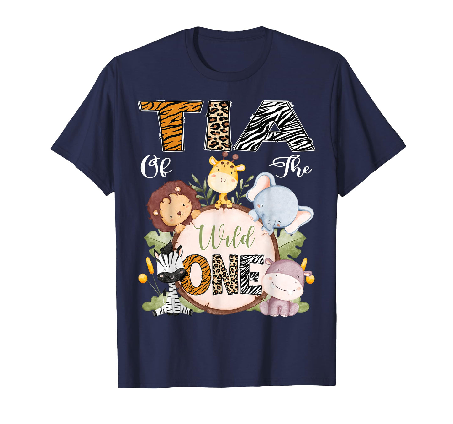 Tia Of The Wild One 1St Birthday Safari Woodland T-Shirt