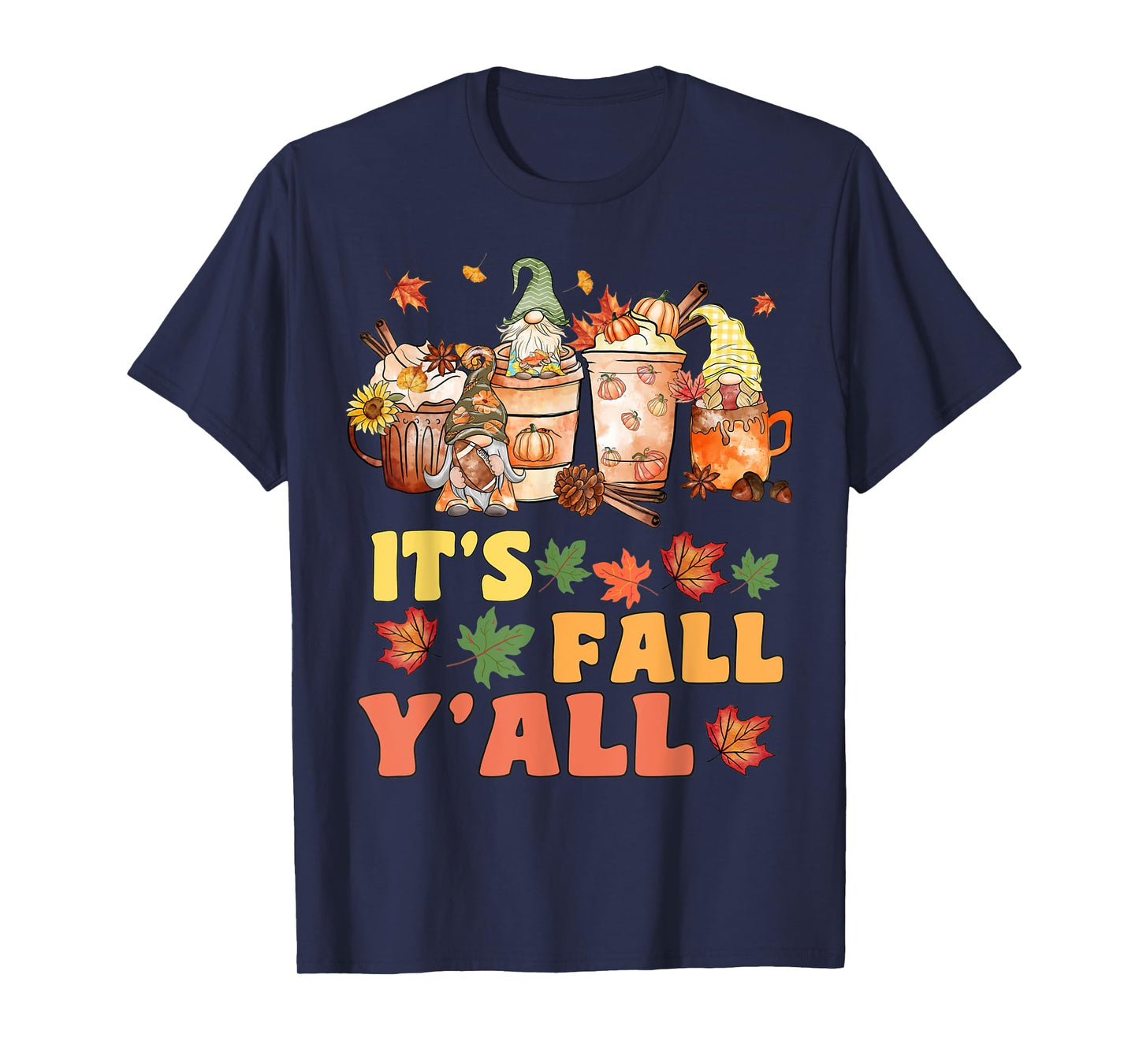 It's Fall Y'all Football Gnome Happy Fall Y’all Women Kids T-Shirt