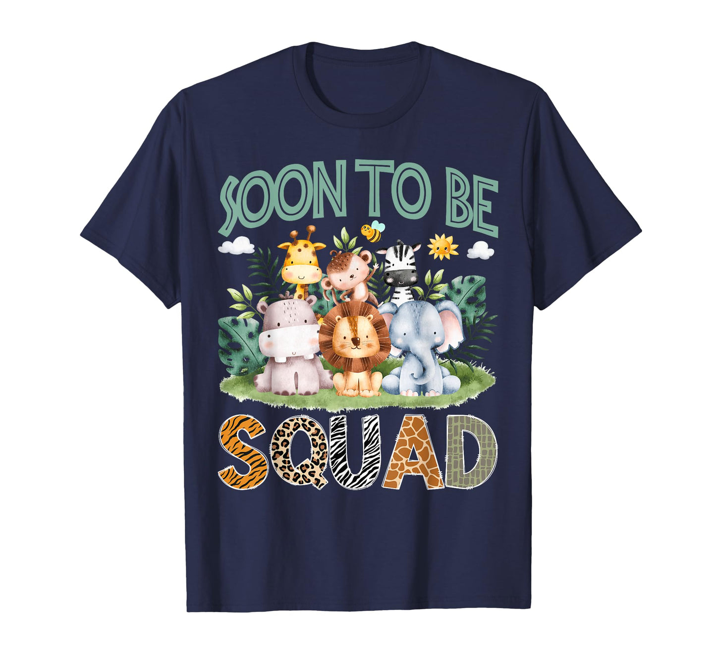 Soon To Be Squad Animal Safari Jungle Gender Reveal T-Shirt