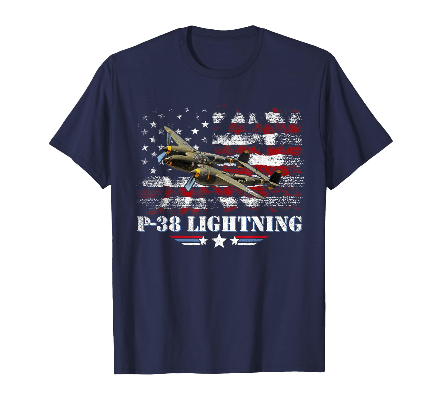 P-38 Lightning P38 WW2 Aircraft Fighter Jet Pilot Veteran T-Shirt
