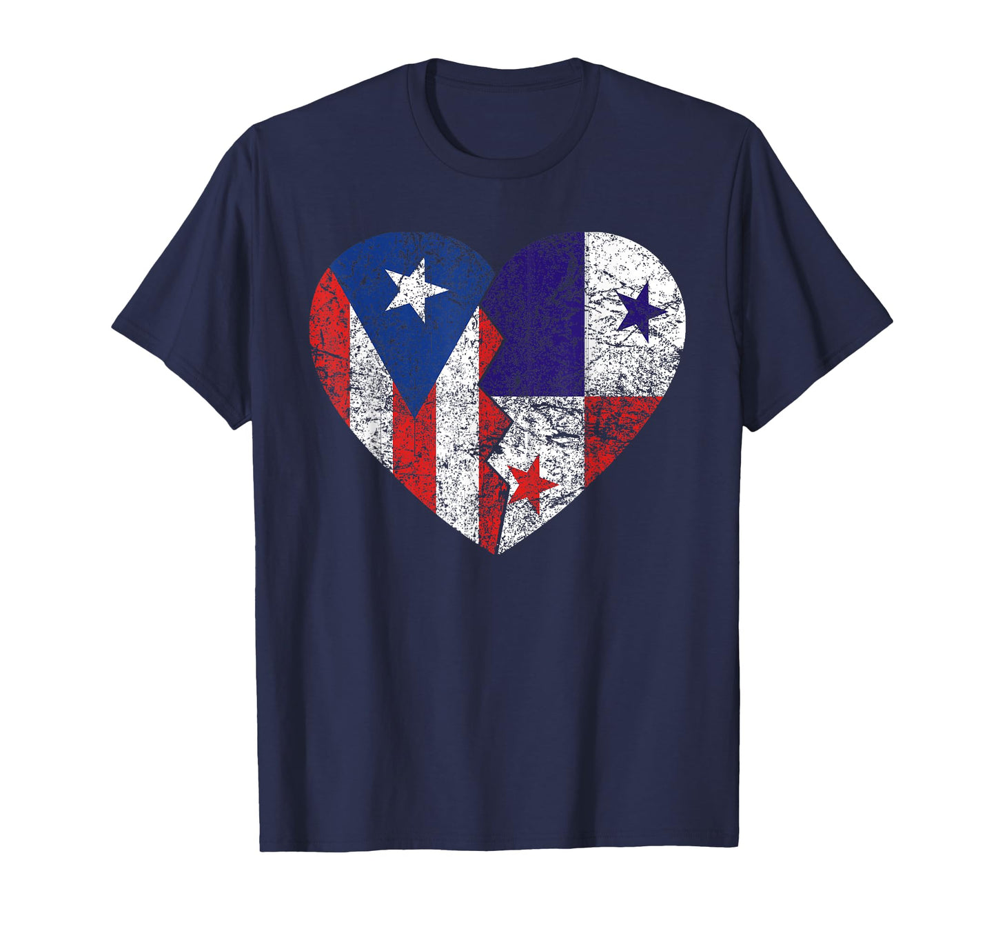 Panamanian Puerto Rican Flags Heart | Puerto Rico Panama T-Shirt