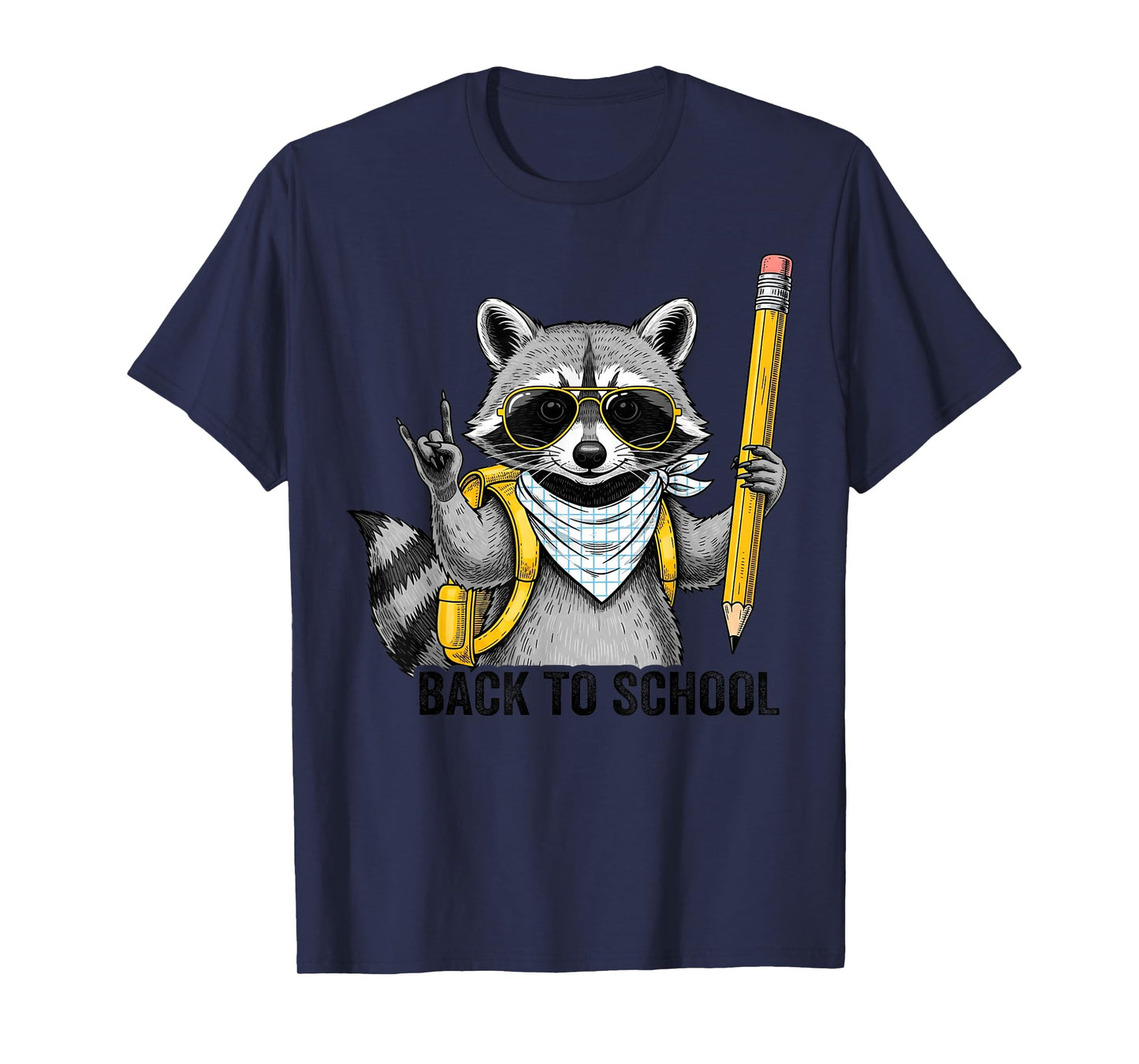Raccoon Back To School Funny Gifts For Teacher Boy Girl Kid T-Shirt