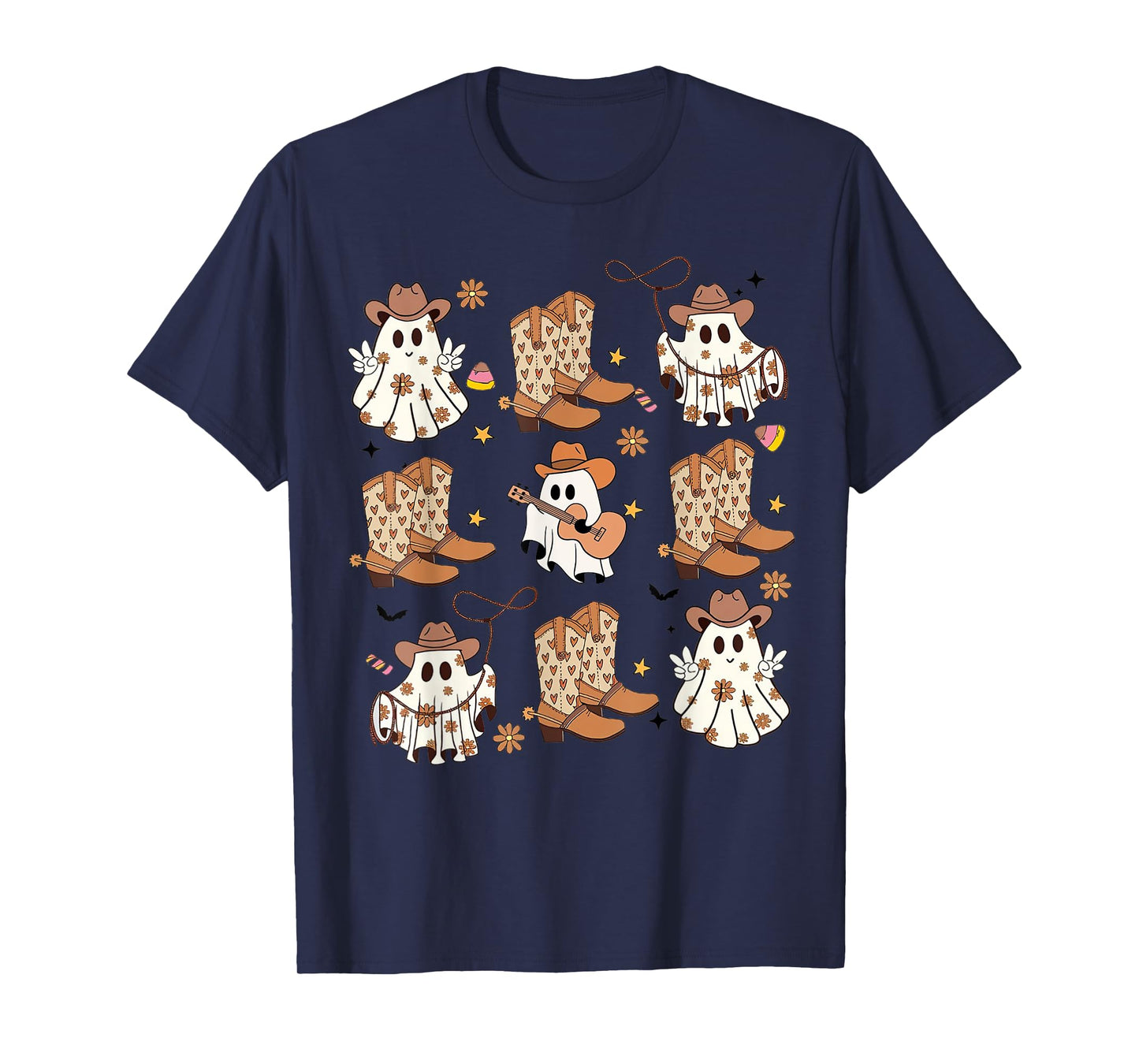 BooHaw Shirt Ghost Halloween Cowboy Boots Cowgirl Costume T-Shirt