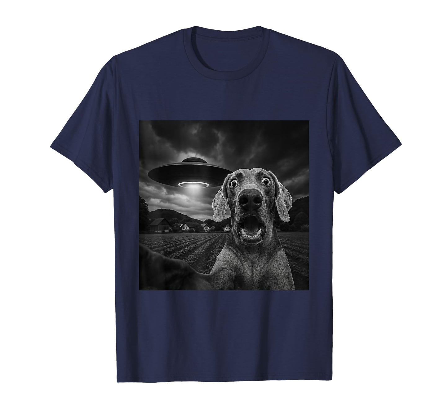 Weimaraner UFO Encounters Selfie T-Shirt