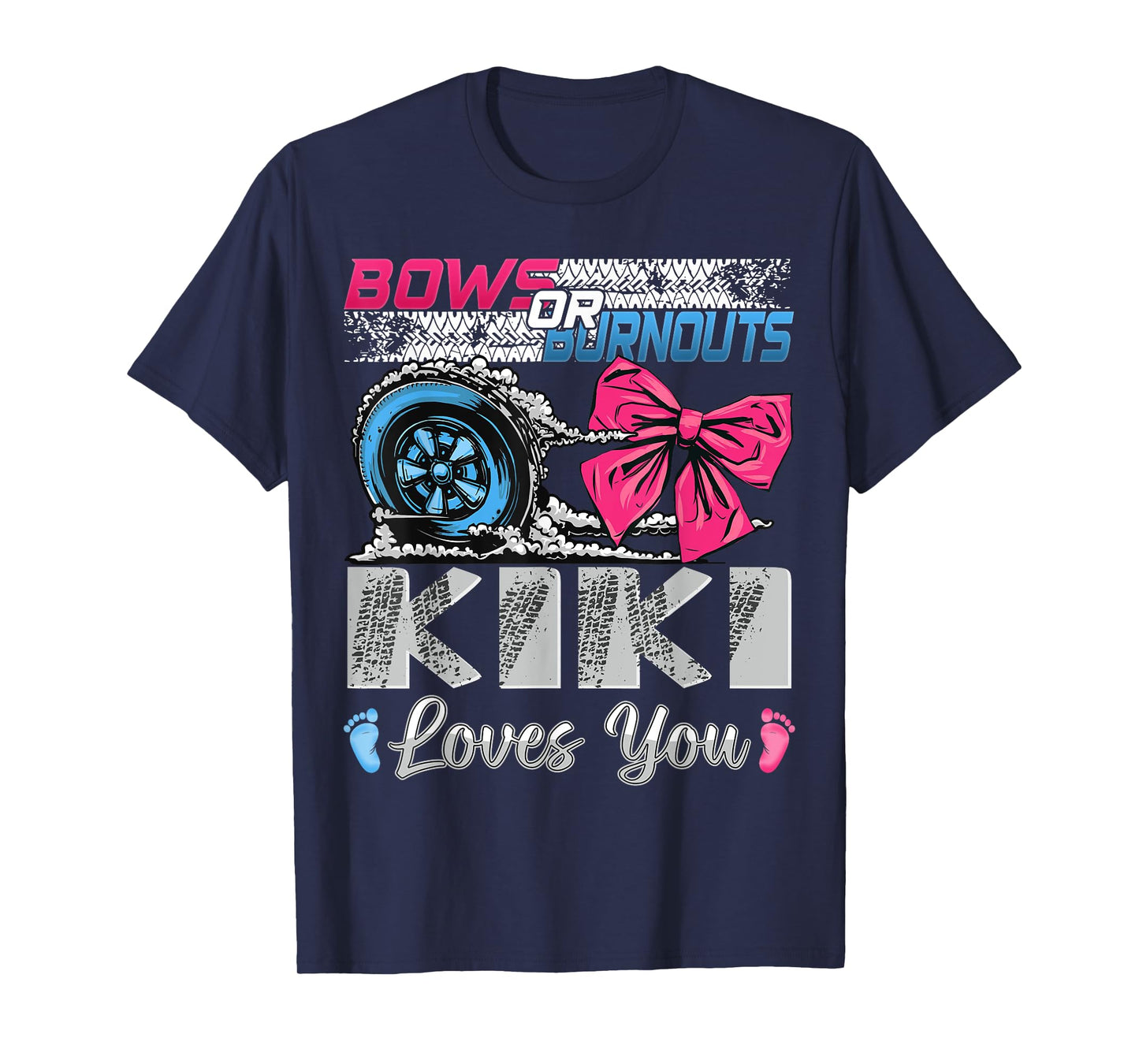 Burnouts or Bows Kiki Loves You Gender Reveal Party T-Shirt