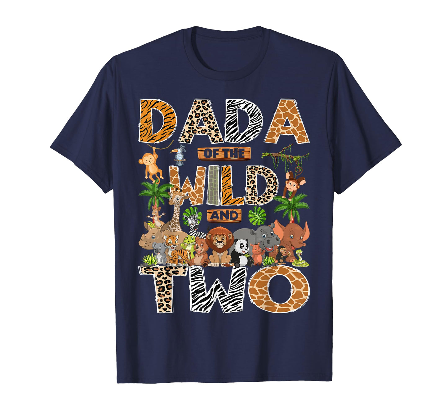 Dada Of The Wild & Two 2Nd Birthday Boy Safari Jungle T-Shirt