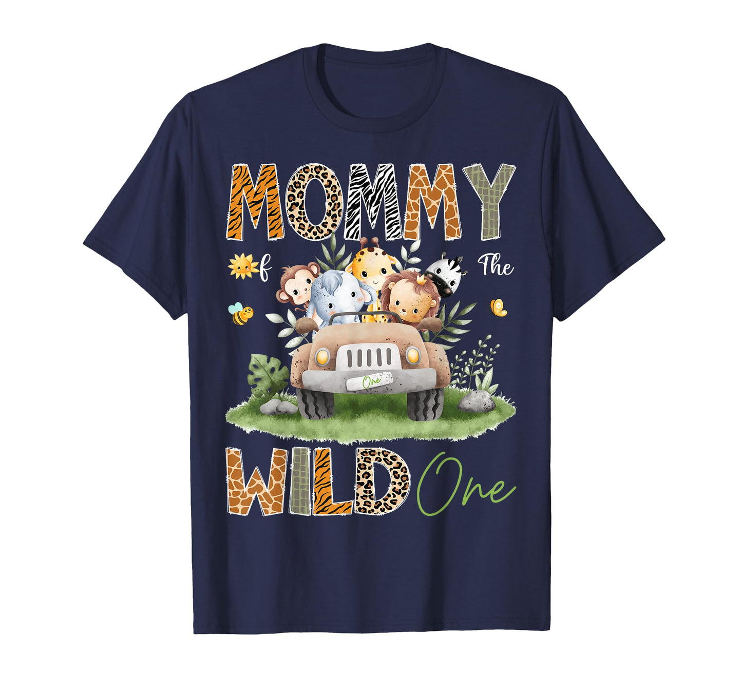 Mommy of the Wild One 1St Birthday Safari Animals Truck T-Shirt