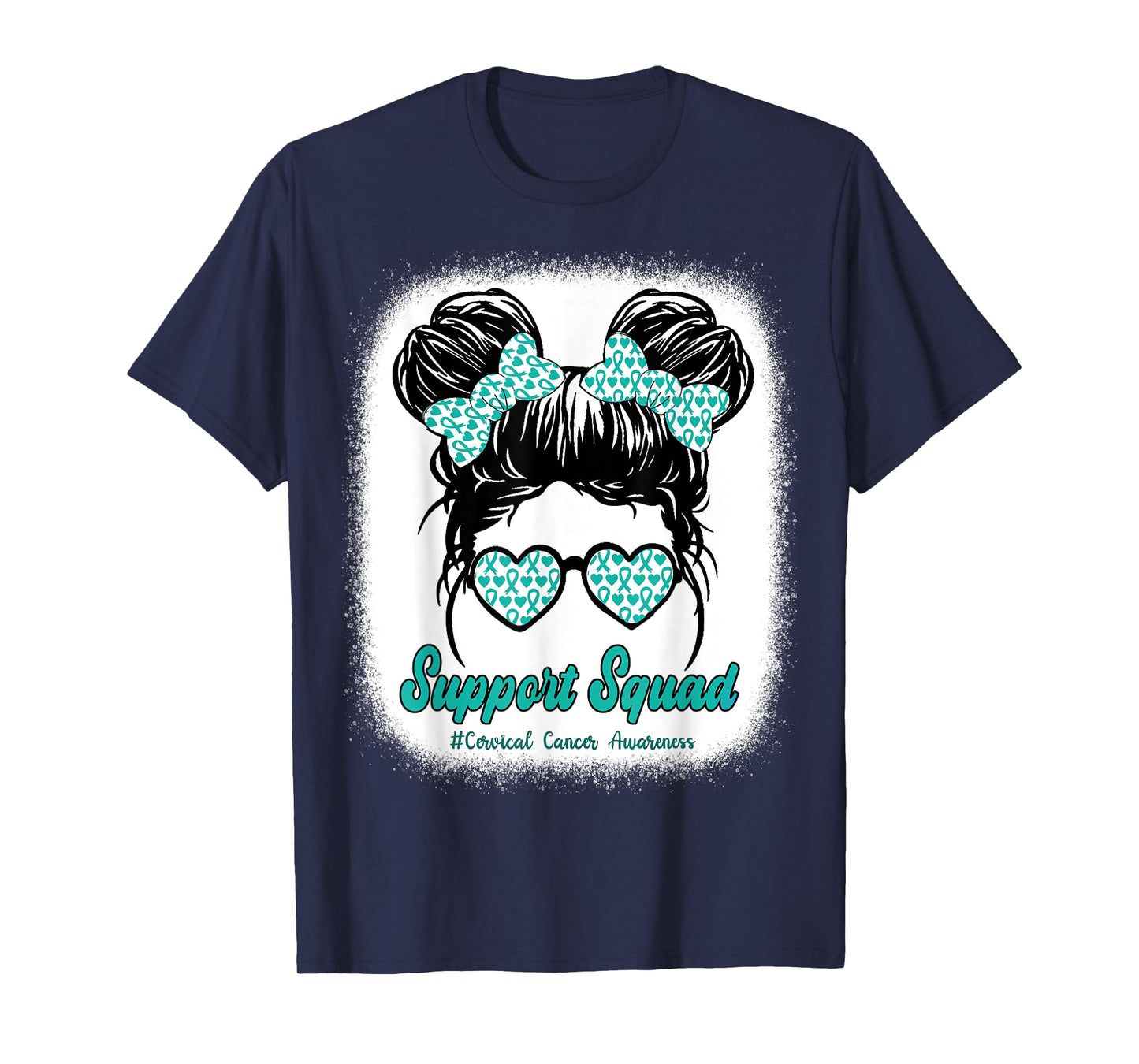 Support Squad Cervical Cancer Awareness Teal & White Ribbon T-Shirt