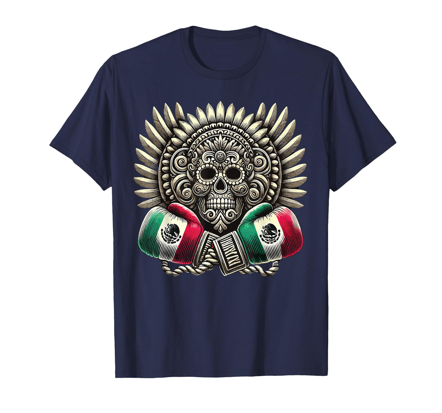Aztec Mictlantecuhtli Mexican Pride Boxing T-Shirt