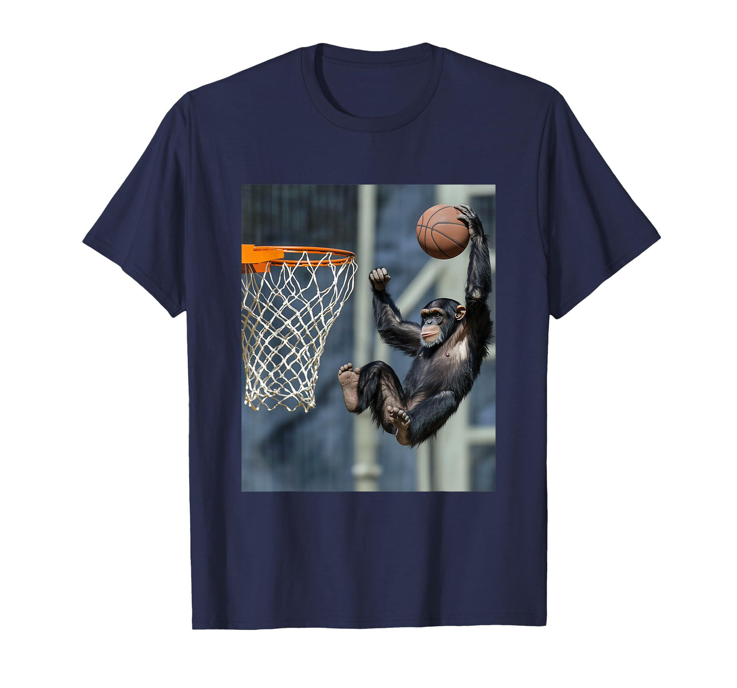 Chimpanzee Basketball Monkey Funny Graphic T-Shirt
