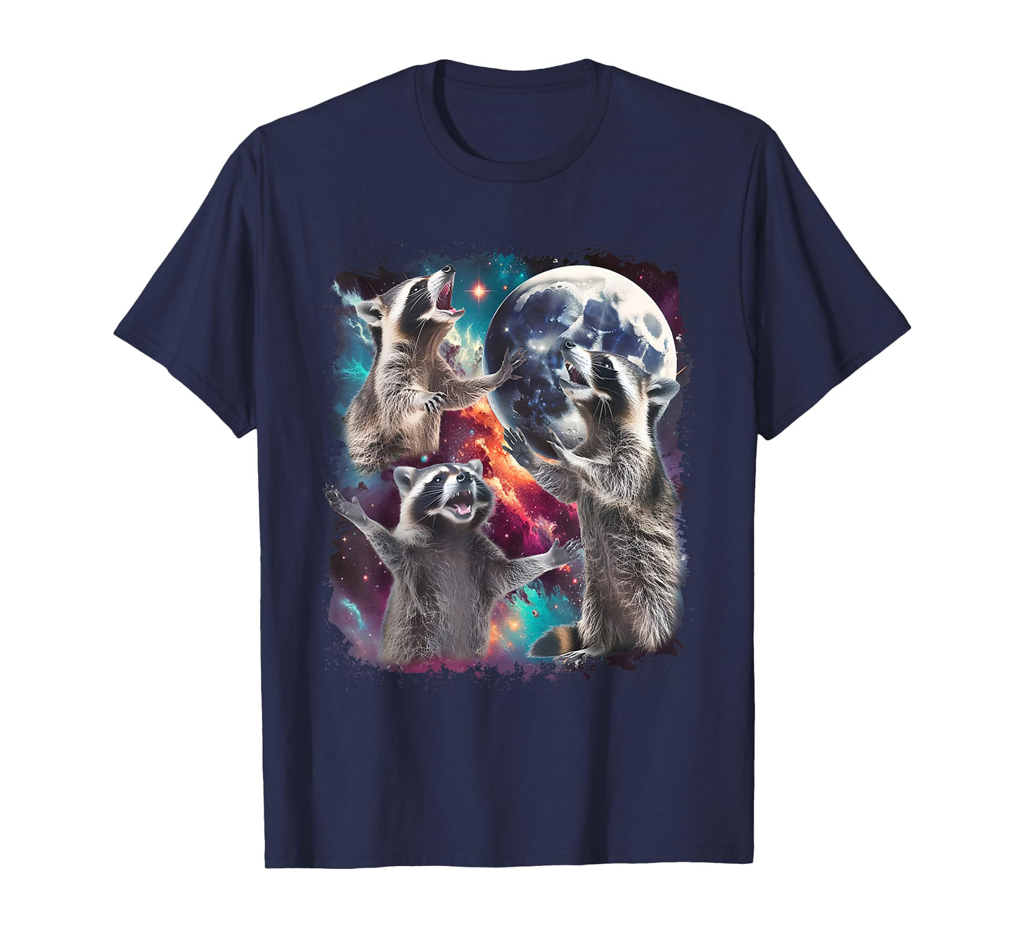 Racoons Howling At The Moon Vintage Raccoon Animal Lovers T-Shirt