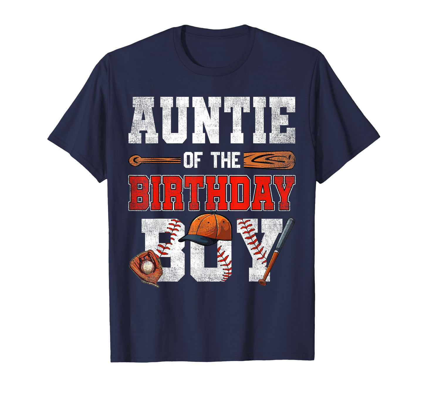Auntie Of The Birthday Boy Baseball Bday Family T-Shirt