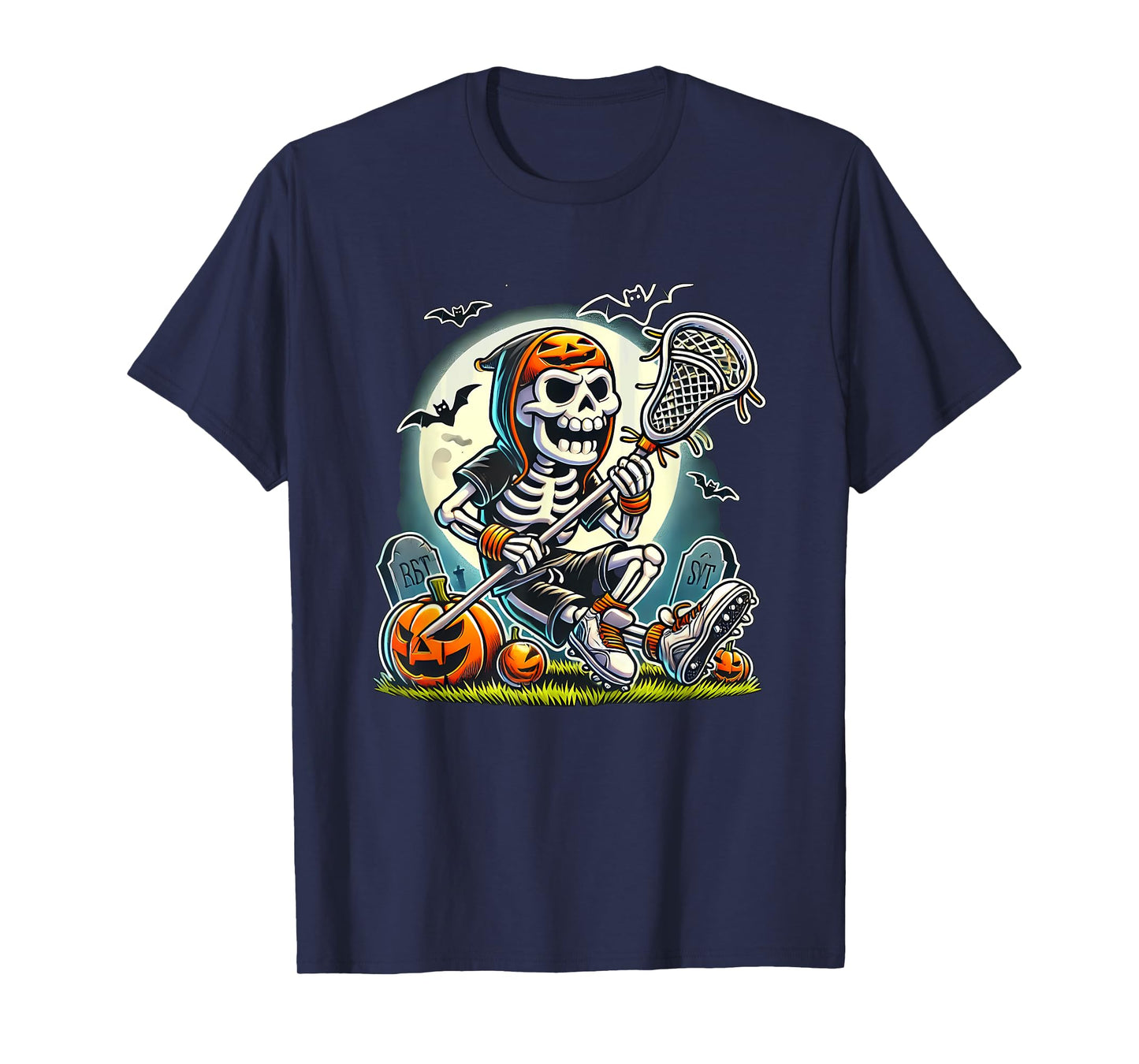 Halloween Skeleton Lacrosse T-Shirt