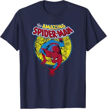 Marvel Comics Spider-Man Amazing Vintage Comic Book Crawl T-Shirt
