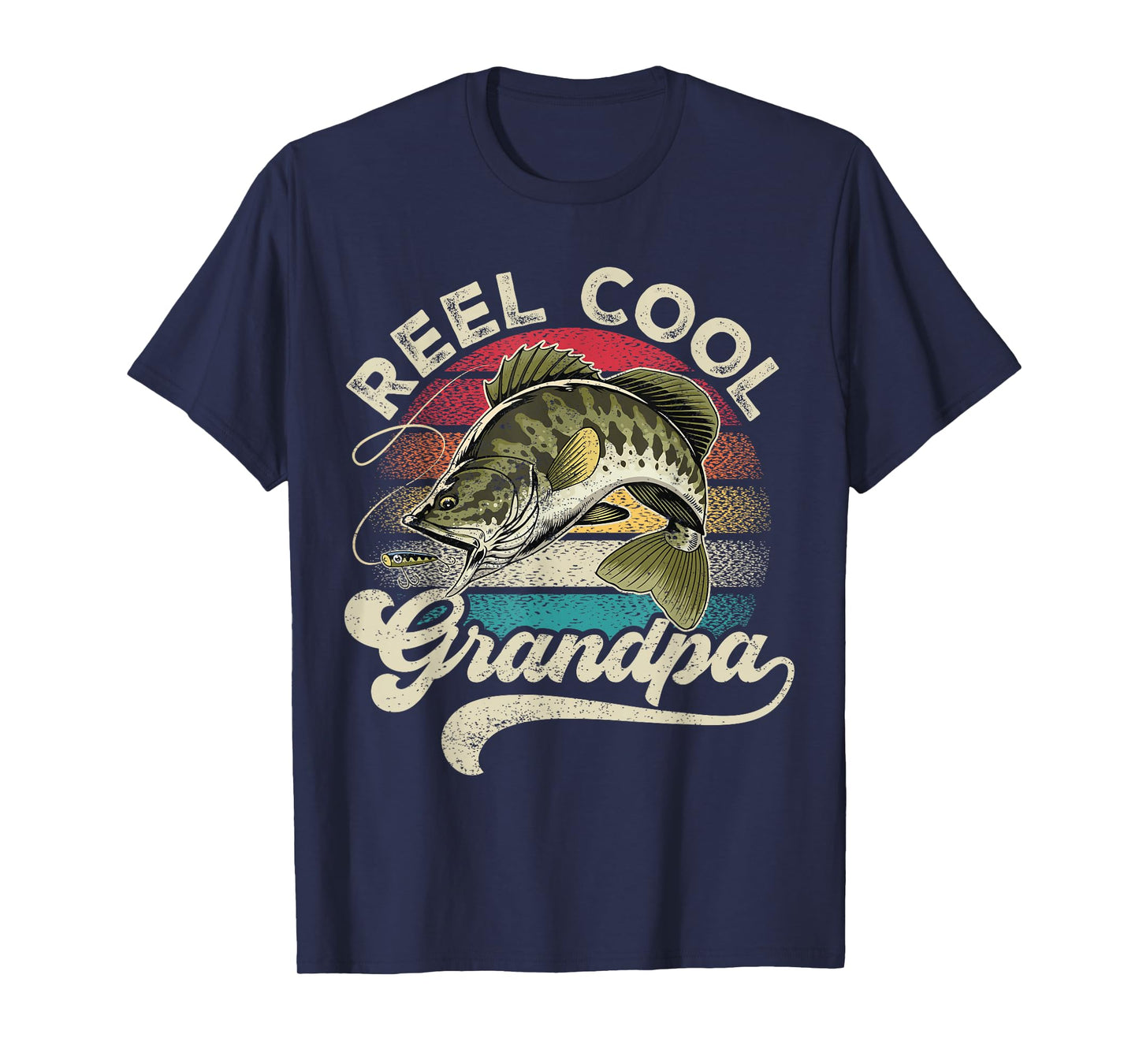 Reel Cool Grandpa Fishing Vintage Retro Father's Day Men Dad T-Shirt