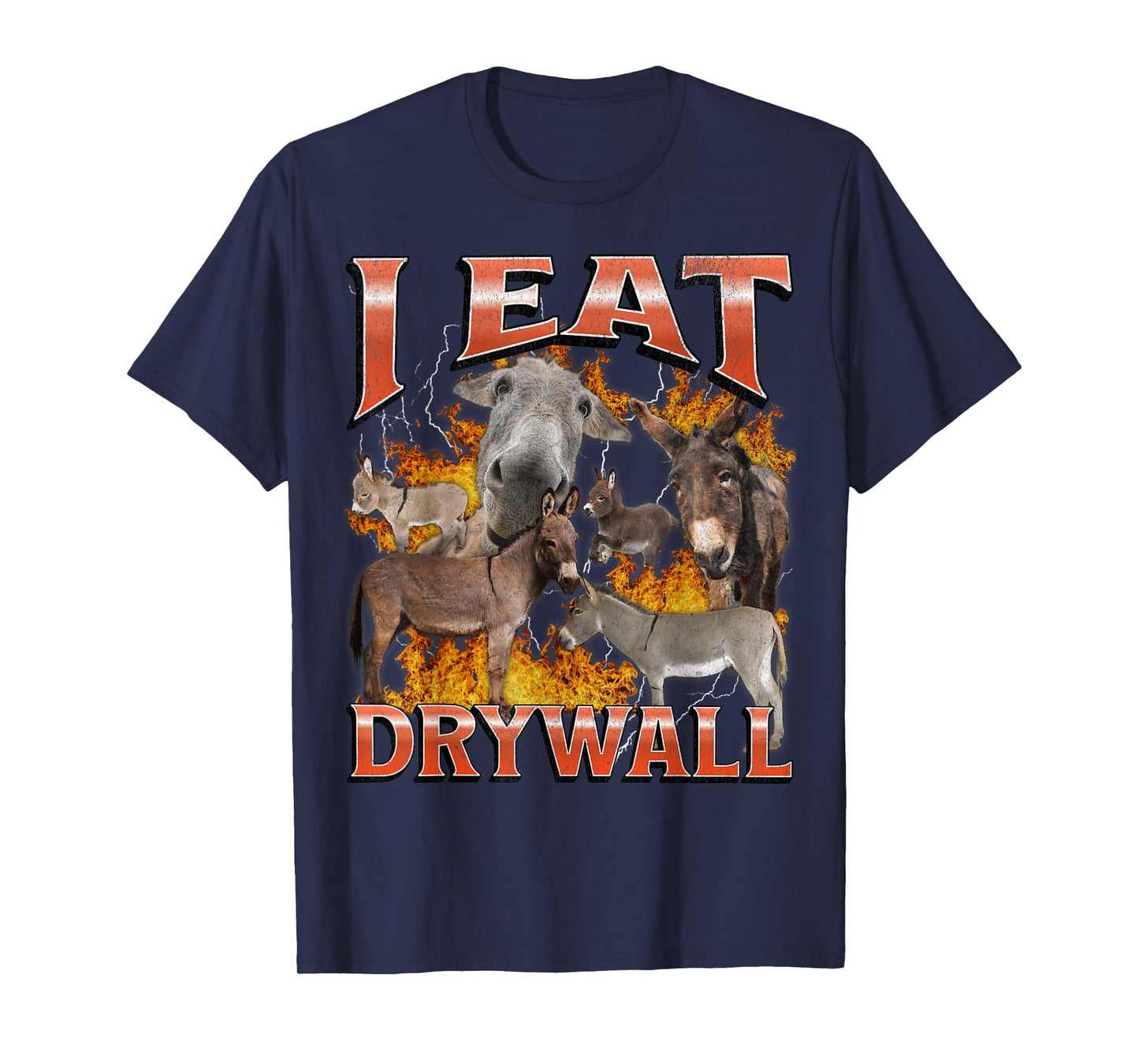 I Eat Drywall Funny Offensive Donkey Meme Bootleg Graphic T-Shirt