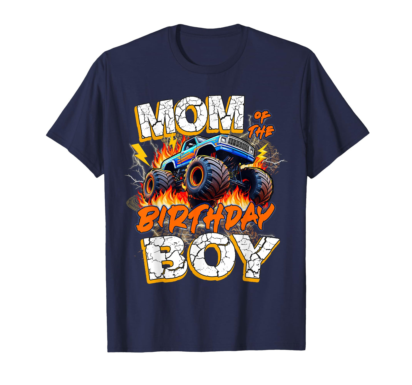 Kid Mom Of The Birthday Boy Monster Trucks Family Party Boys T-Shirt