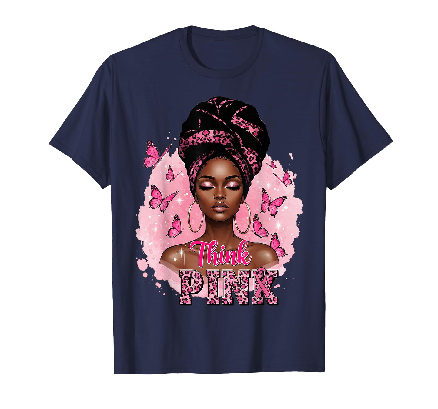 Think Pink Breast Cancer Awareness Month Africa Women T-Shirt