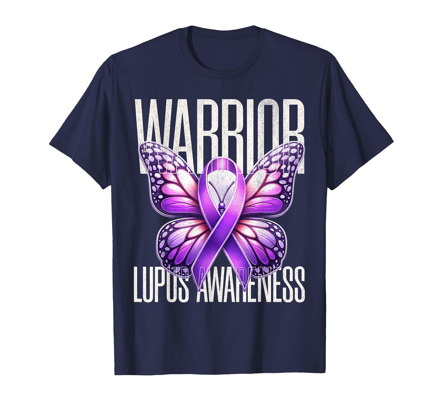 Lupus Awareness Warrior Survivor Purple Butterflies T-Shirt