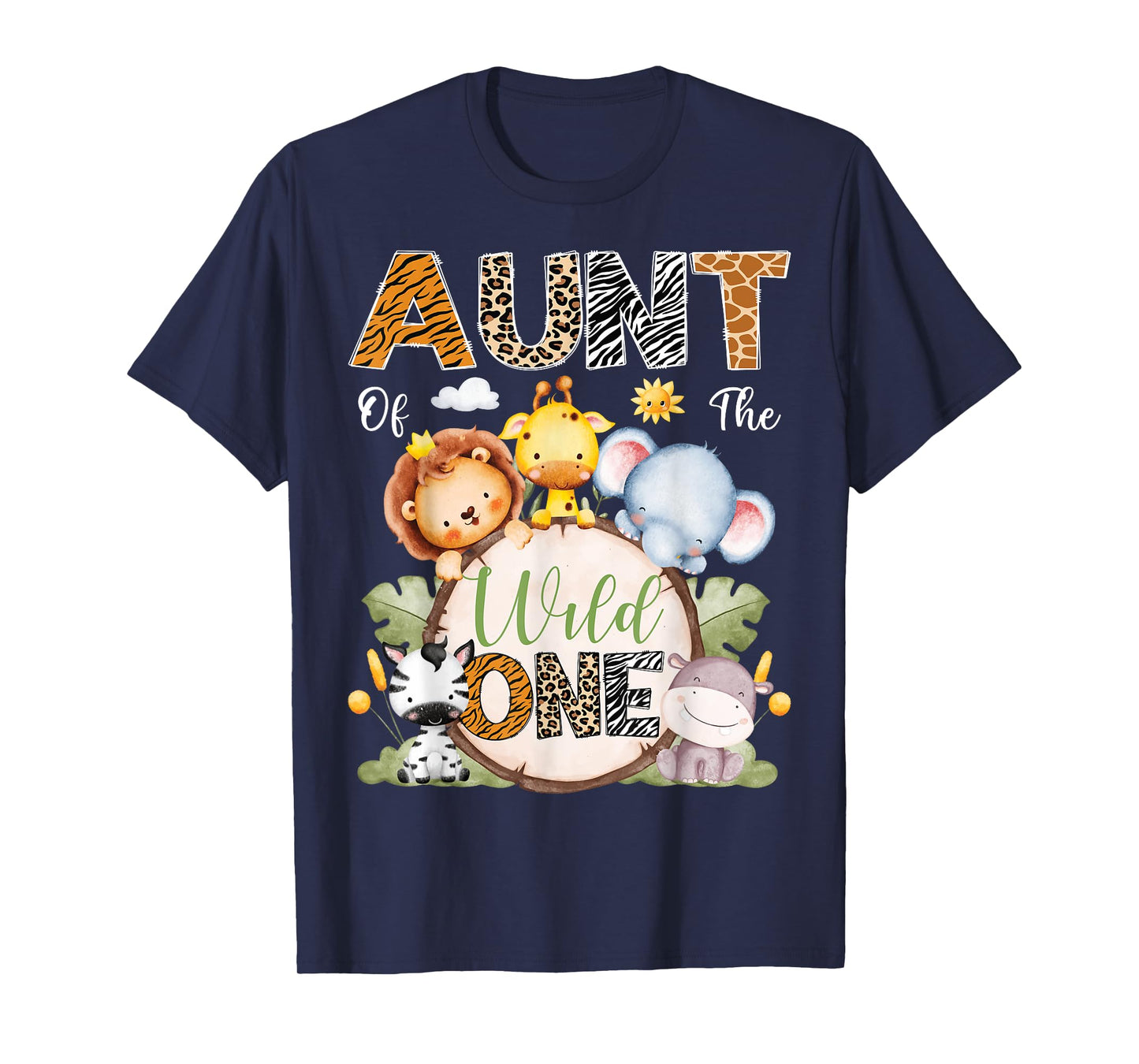 Aunt Of The Wild One 1St Birthday Boy Safari Jungle T-Shirt