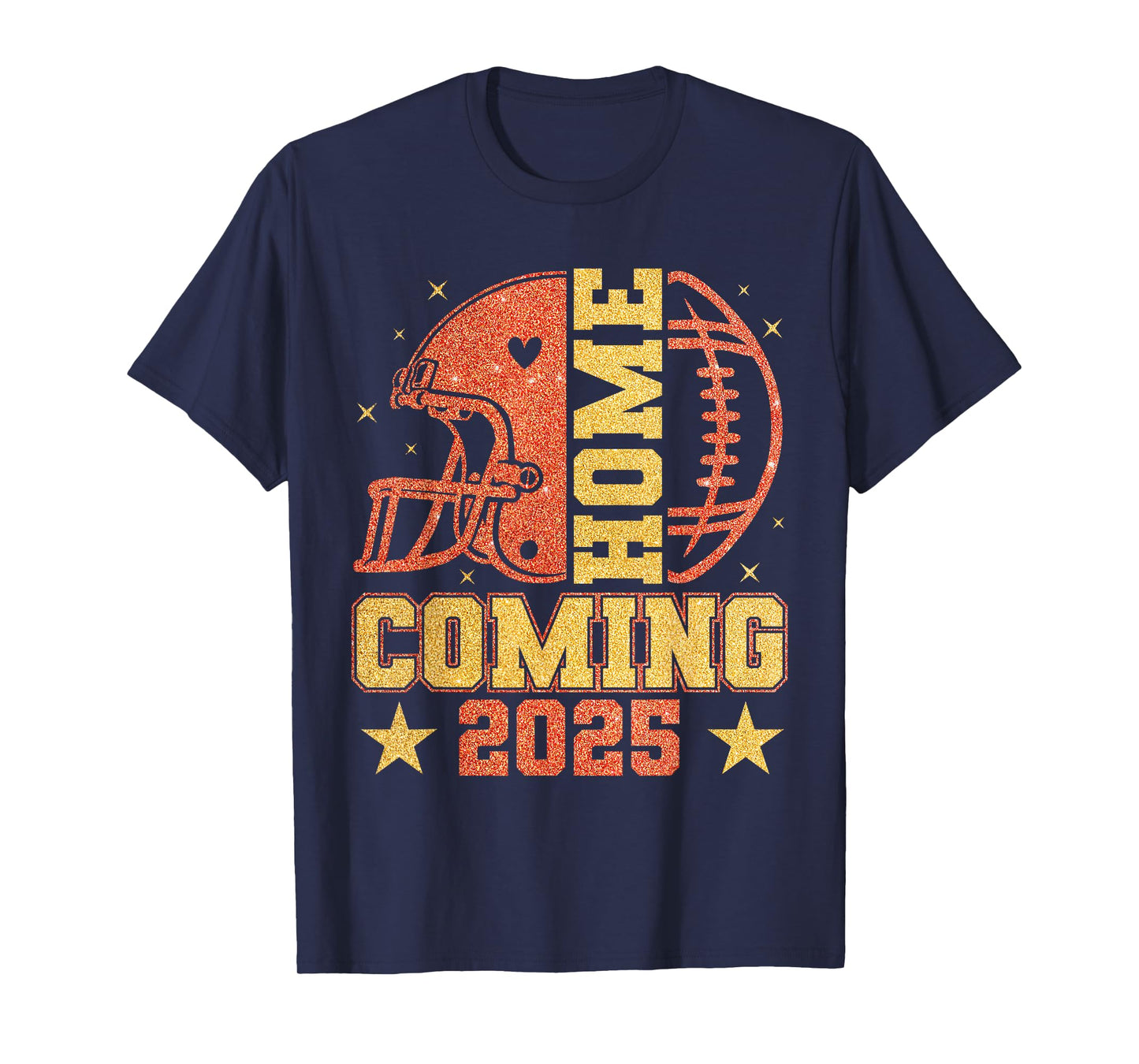 Homecoming 2025 HOCO Football Mama Girl Orange Gold Vibes T-Shirt