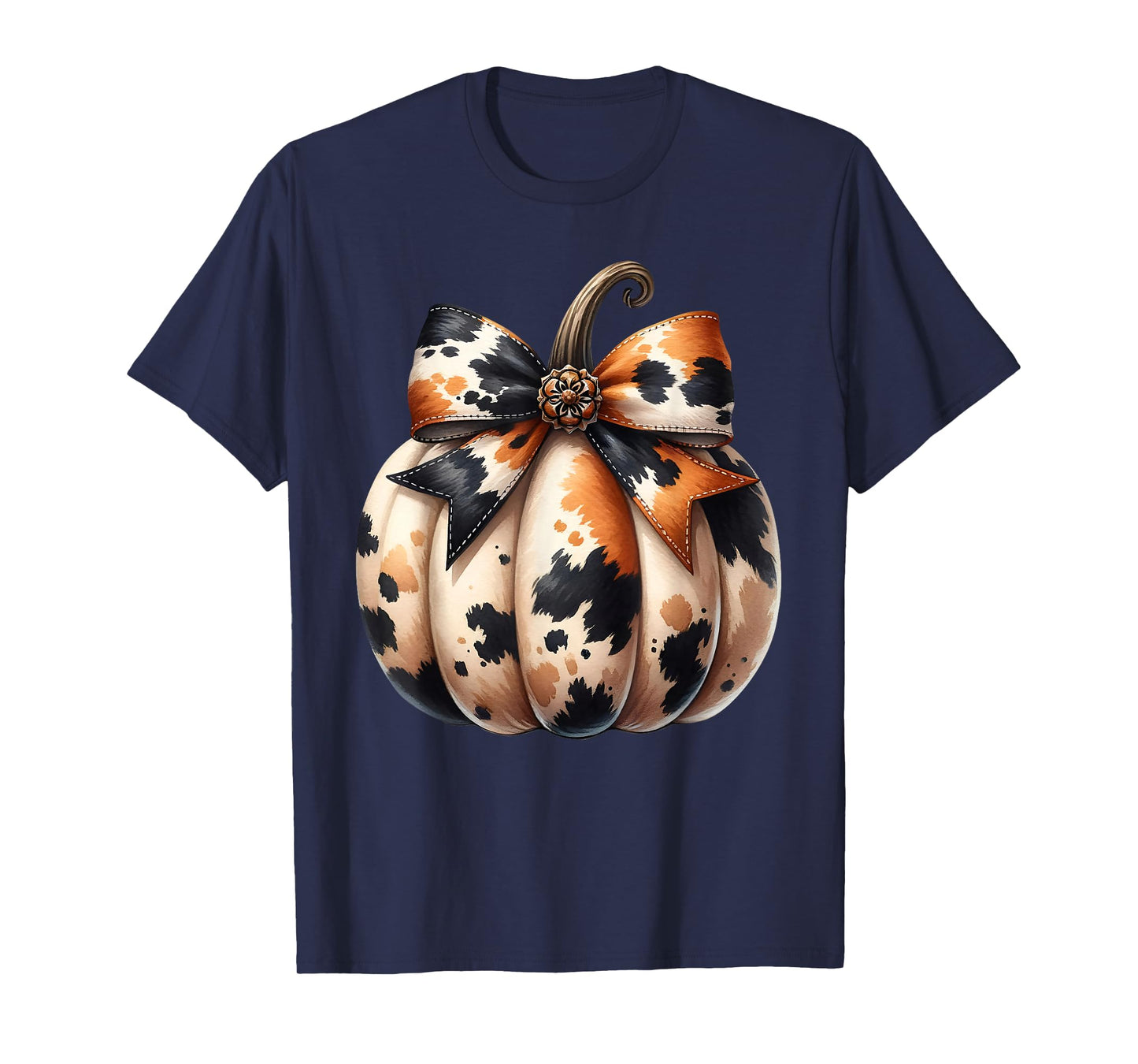 Coquette Bow Pumpkin Season Autumn Fall Leaves Thanksgiving T-Shirt