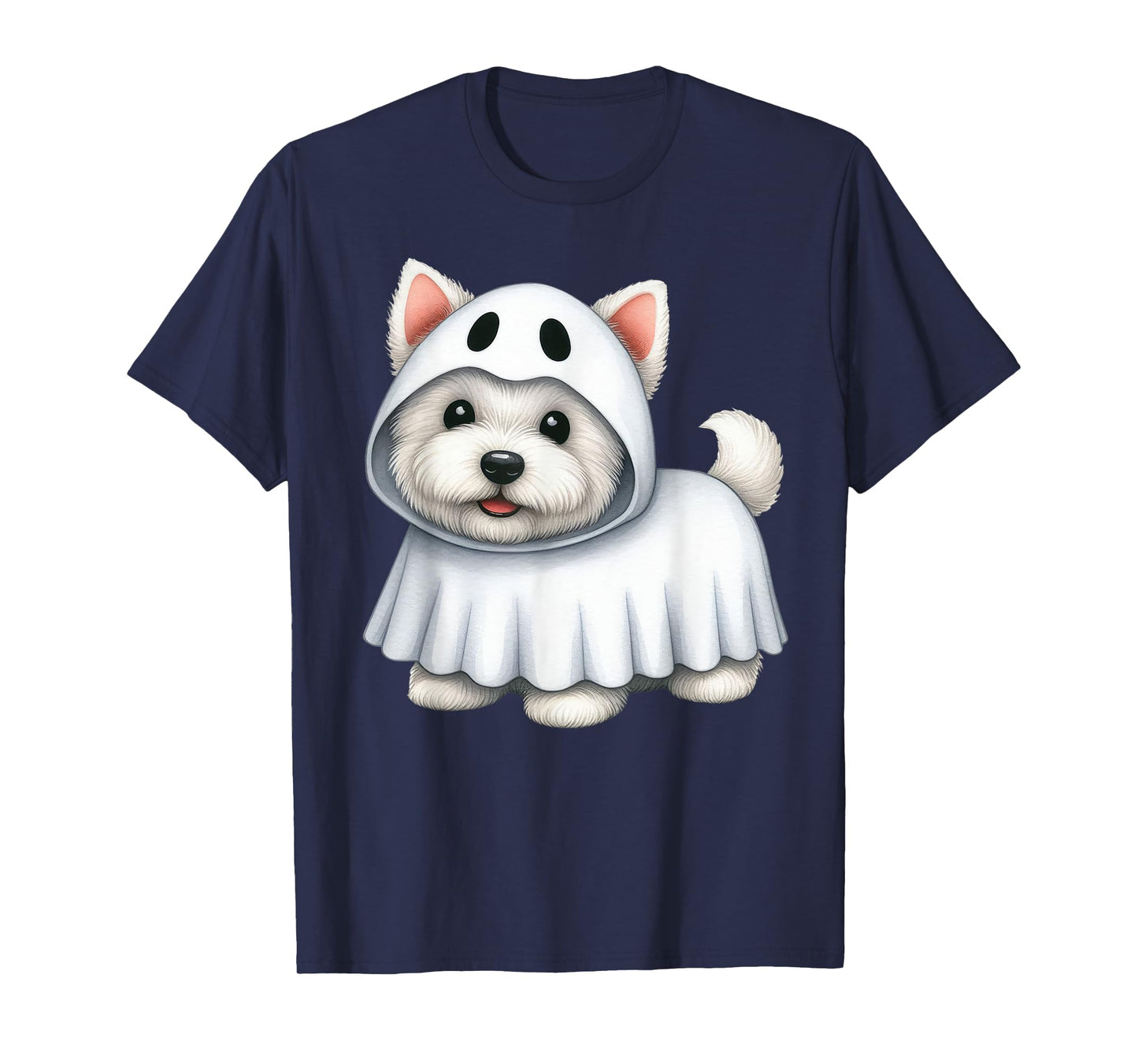 Westie Dog Halloween Costume Ghost West Highland Terrier Men Women Kids T-Shirt
