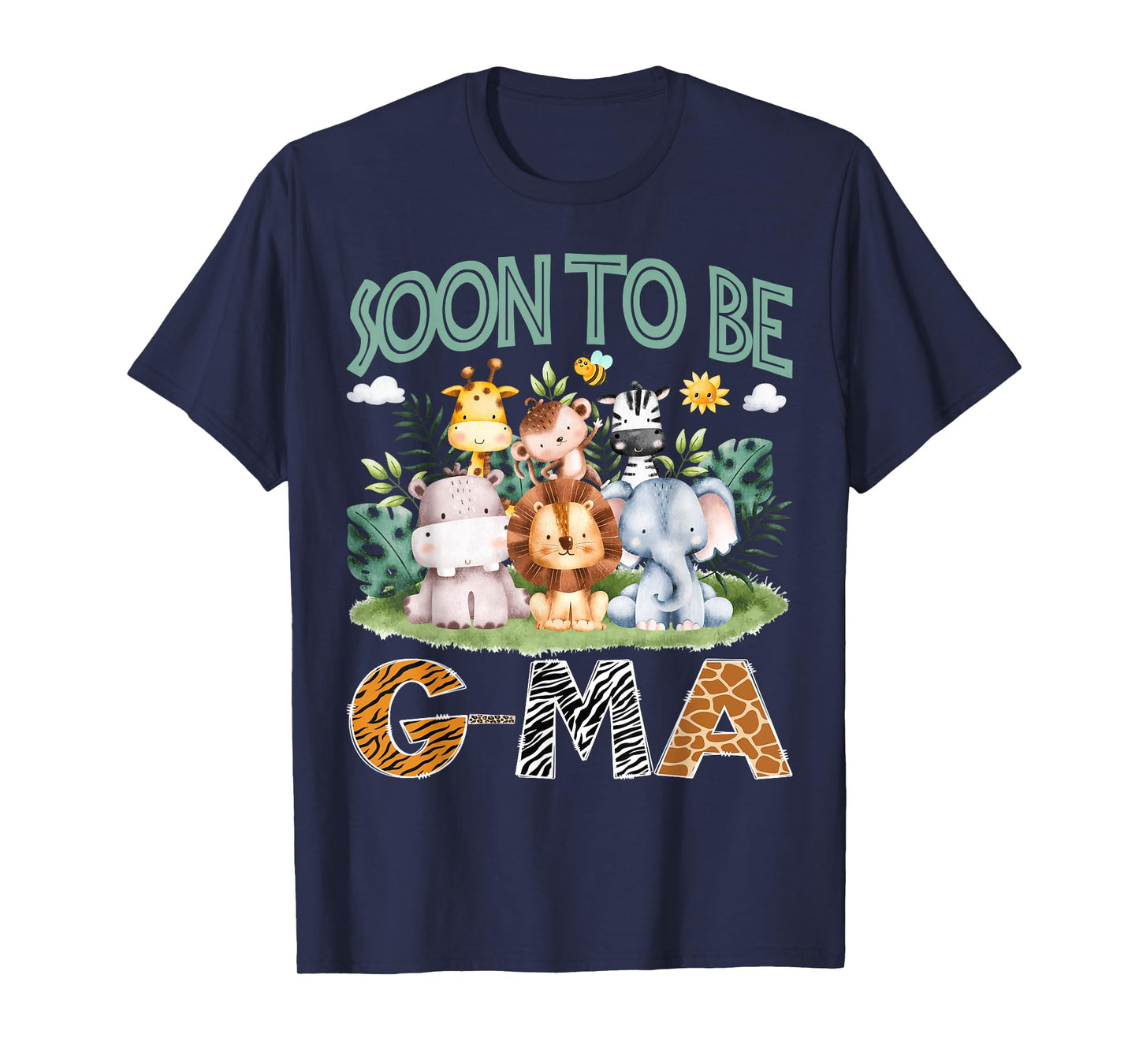 Soon To Be G-Ma Animal Safari Jungle Gender Reveal T-Shirt