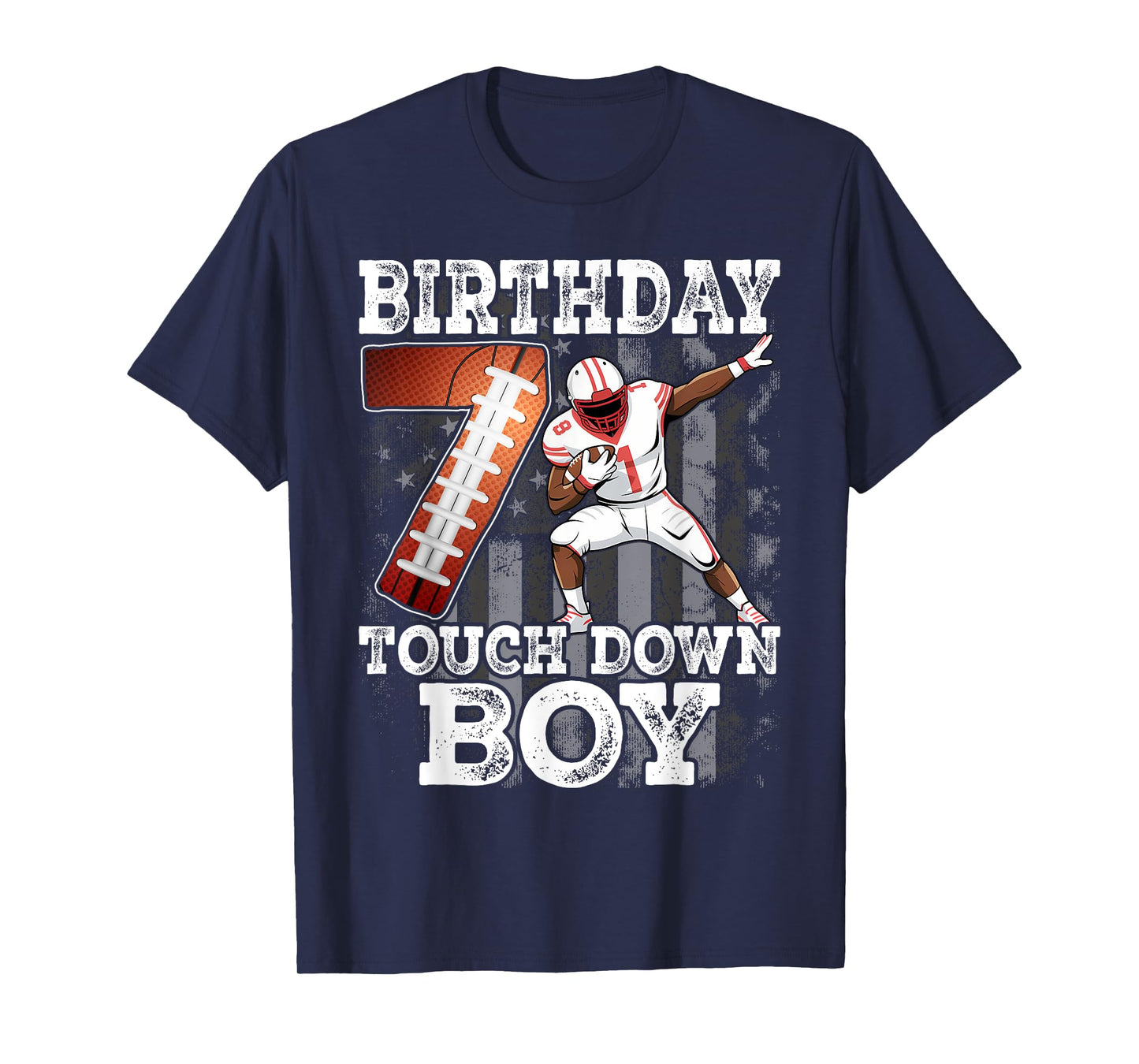 7th Birthday Football Boy - 7 Years Old Kid Football T-Shirt