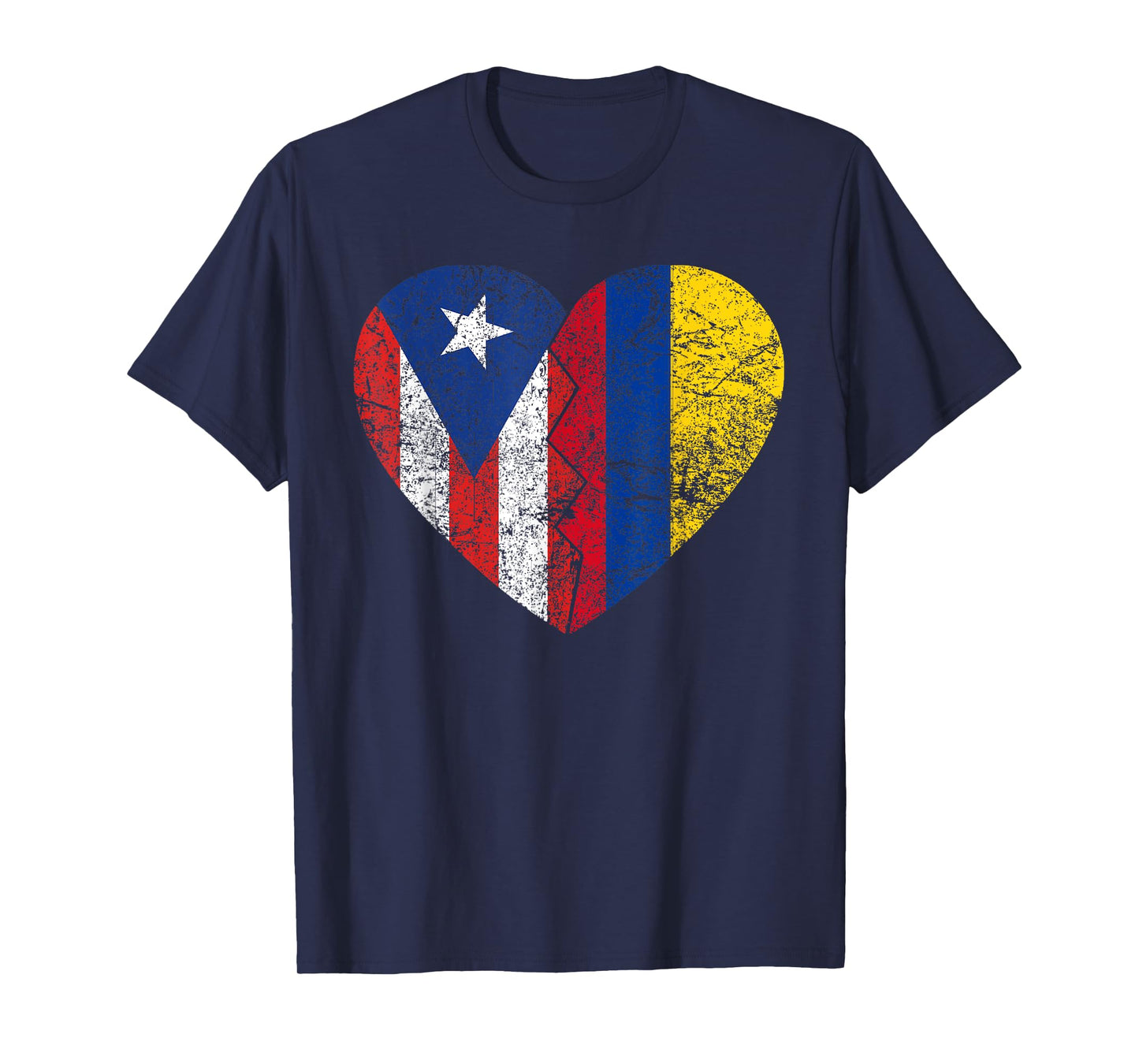 Colombian Puerto Rican Flags Heart | Puerto Rico Colombia T-Shirt