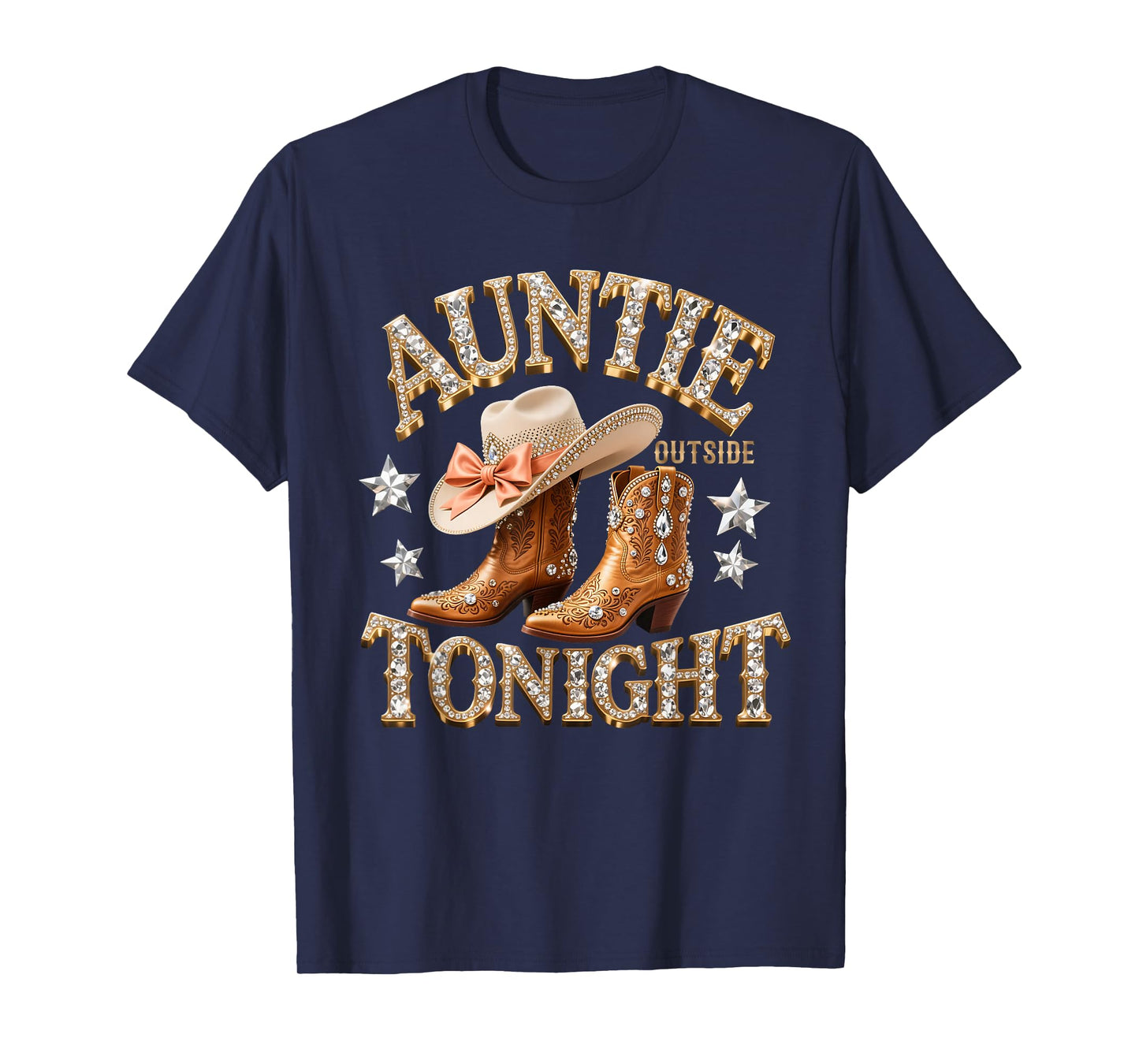 Vintage Auntie Western Boots Cowgirl Rodeo Queens T-Shirt