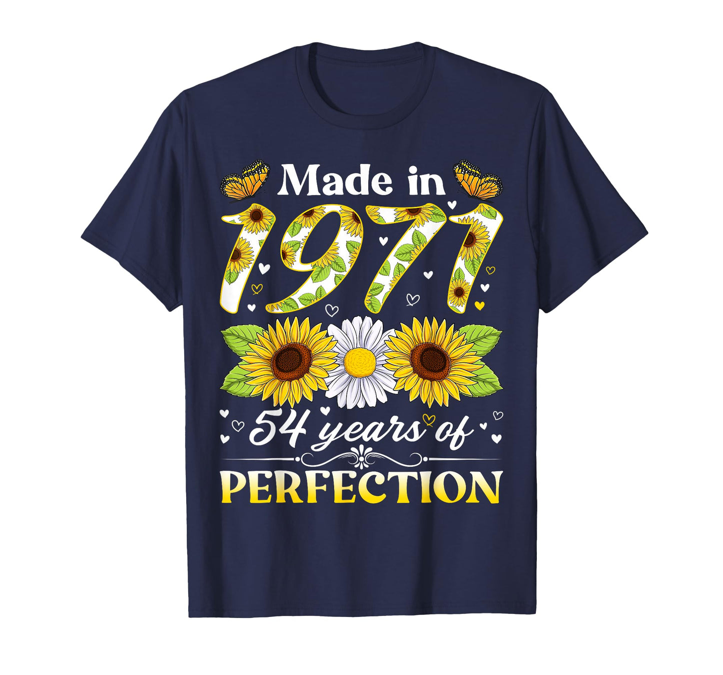 54 Years Old 1971 Sunflower Floral 54th Birthday Women T-Shirt