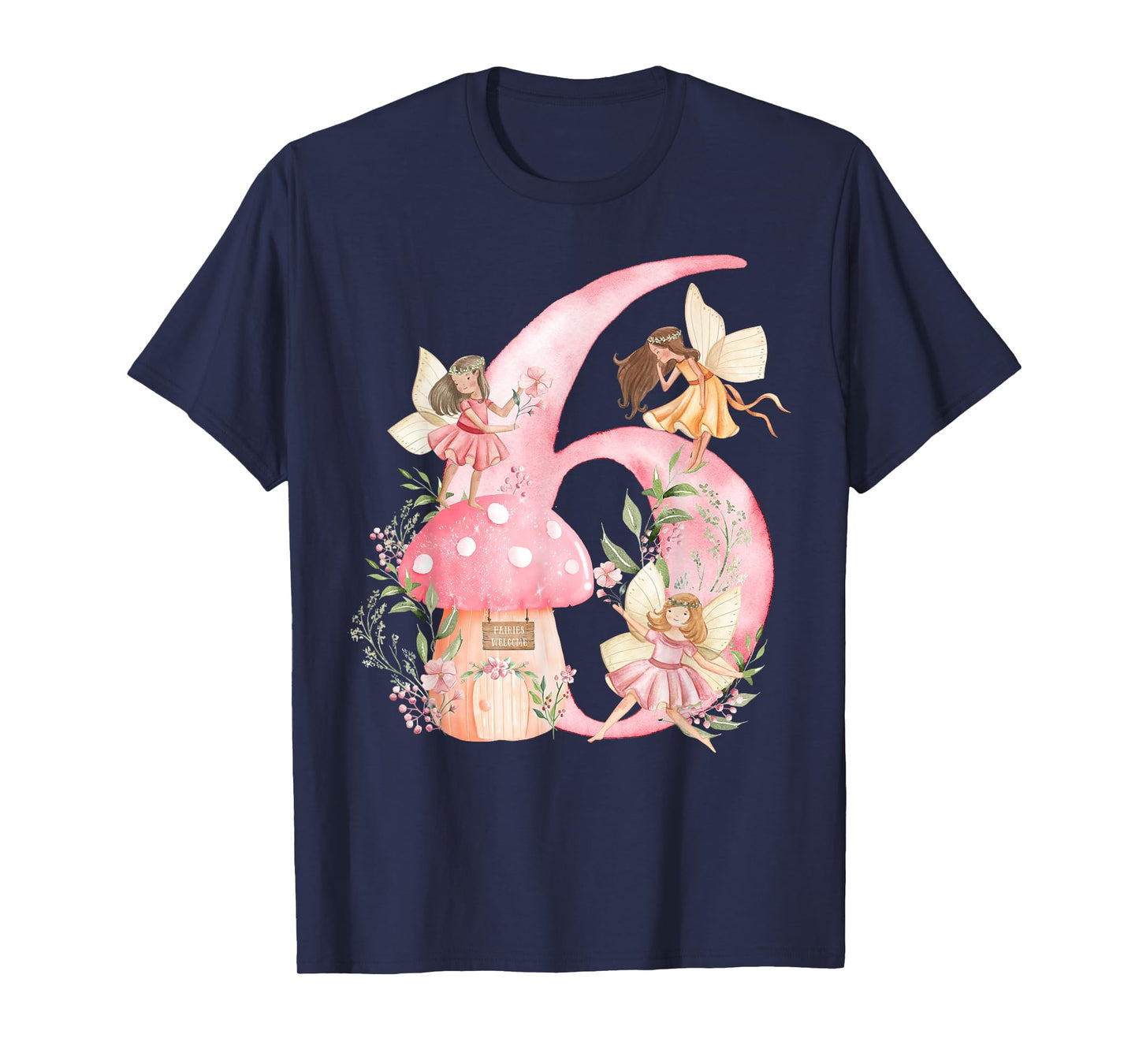 Kids Fairy Sixth Birthday Party 6Th Fairy Birthday T-Shirt