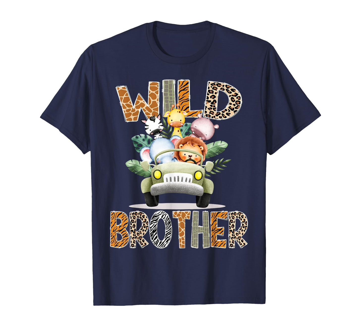 Wild Brother Safari Jungle Animals 1st Birthday Truck T-Shirt