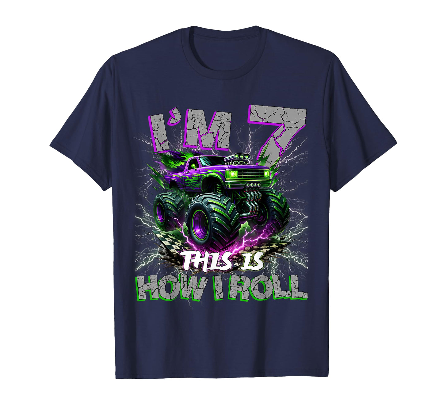 Im 7 Years Olds Monster Truck 7th Birthday Boy Gifts Outfit T-Shirt