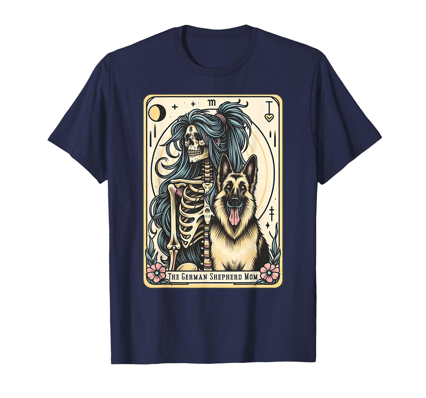 Retro German Shepherd Mom Tarot Card Witchy Vibes Dog Mom T-Shirt