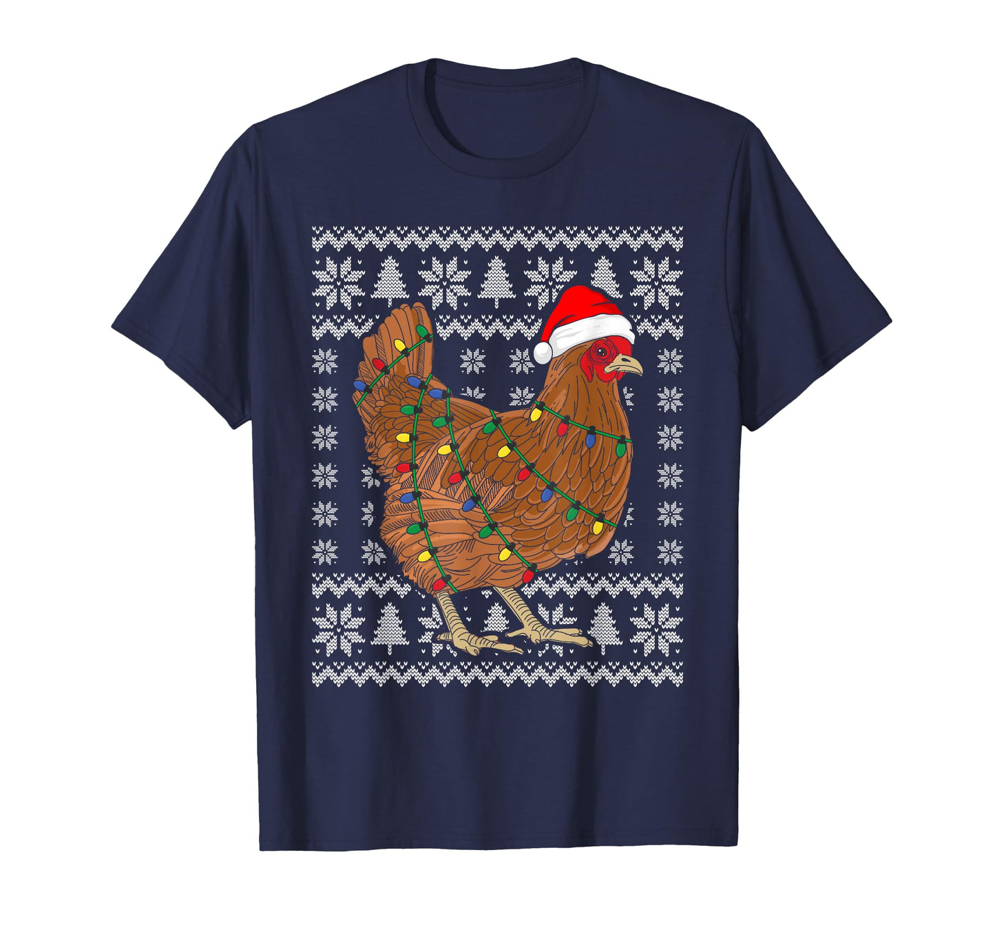 Ugly Christmas Sweater Funny Chicken Christmas T-Shirt