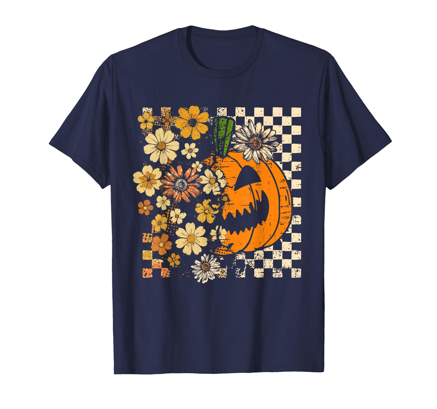 Vintage Pumpkin Flower Halloween Fall Thankgiving Costume T-Shirt