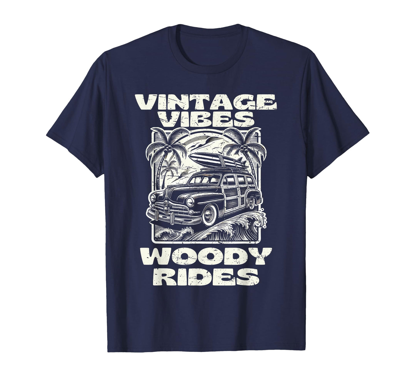 Woody Wagon Woodie Wagon Vintage Car Car show Beach Wagon T-Shirt
