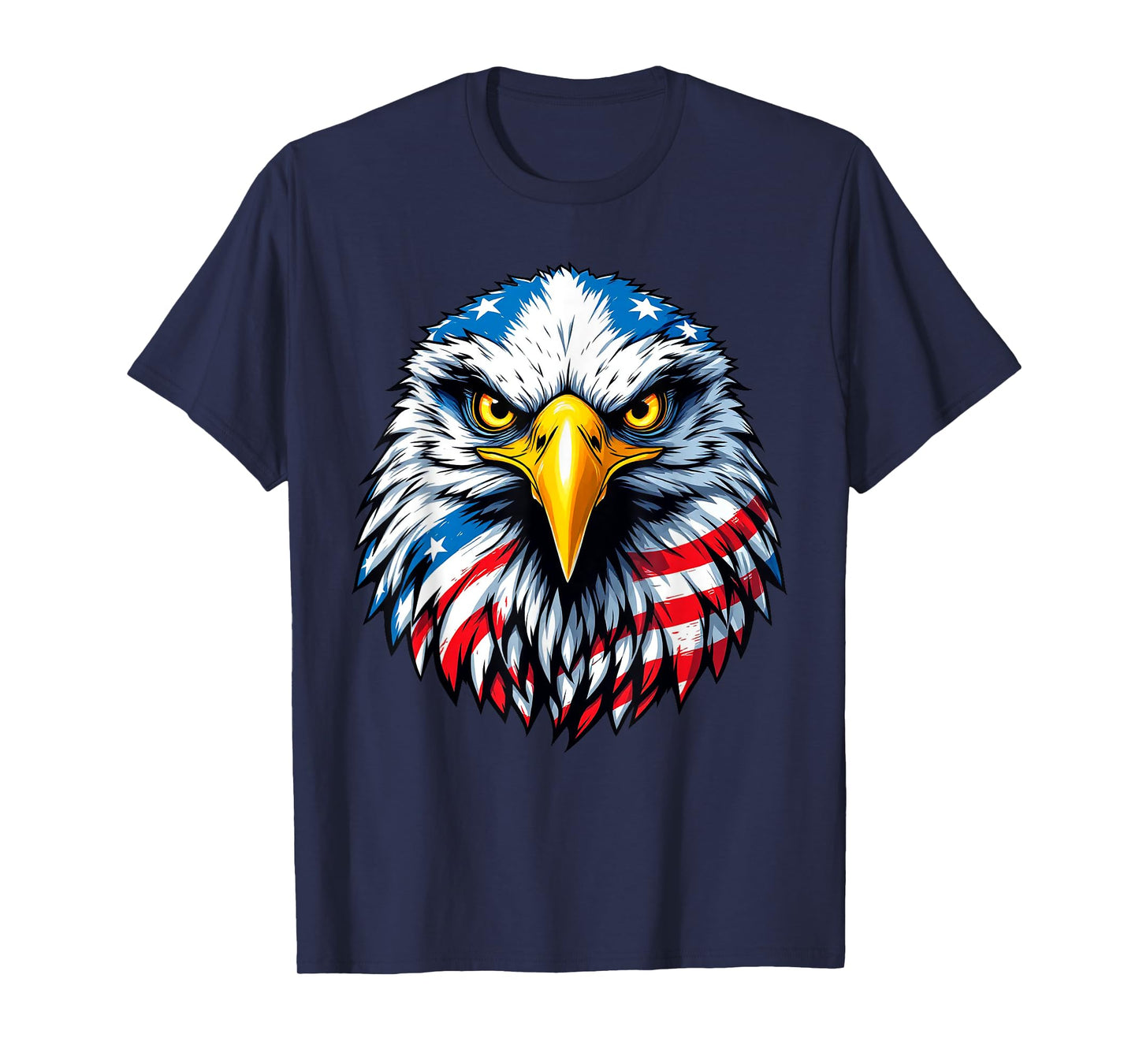 Eagle Head Patriotic USA American Flag 4th of July T-Shirt