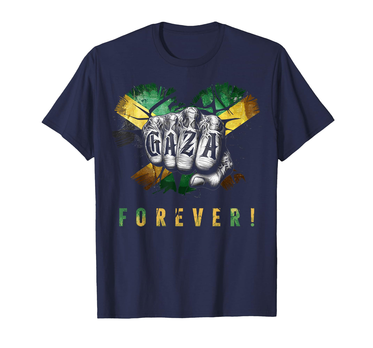 Gaza Forever Jamaican Flag Dancehall Vybz Fans Men, Women's T-Shirt