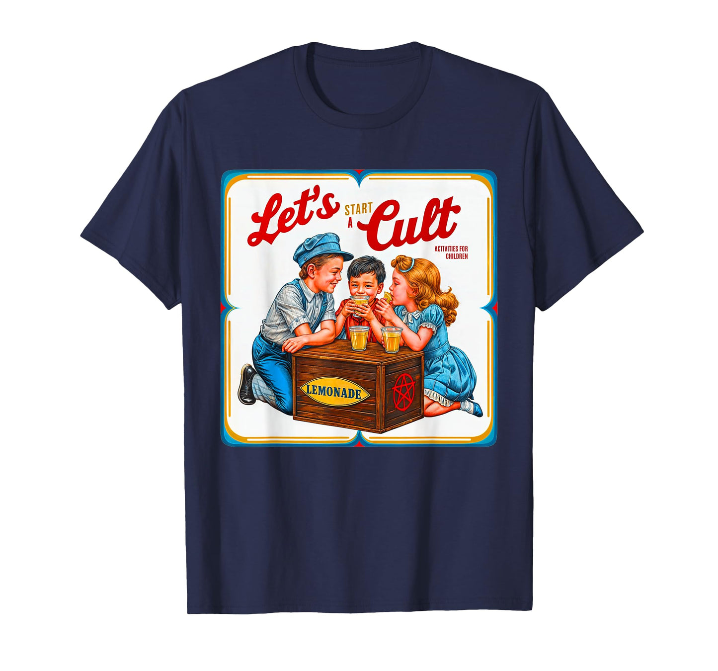 Let's Start A Cult Ironic Funny Vintage Horror T-Shirt